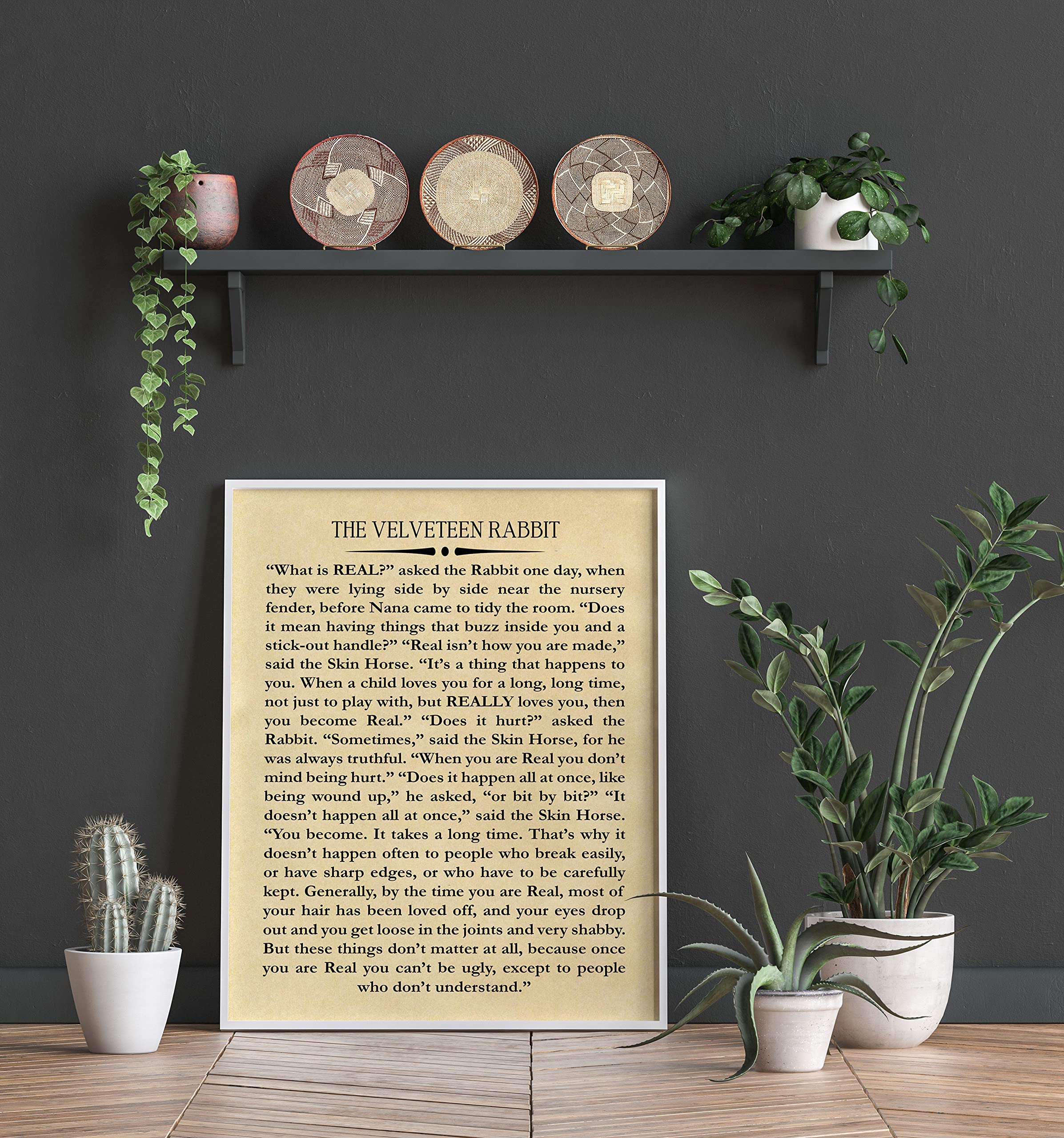 Velveteen Rabbit Book Wall Art - Margery Williams Large Literary Poster, Nursery Book Quote Decor (16x20 Inches, Parchment) - Perfect for Kids' Rooms, Reading Nooks & Book Lover Gifts