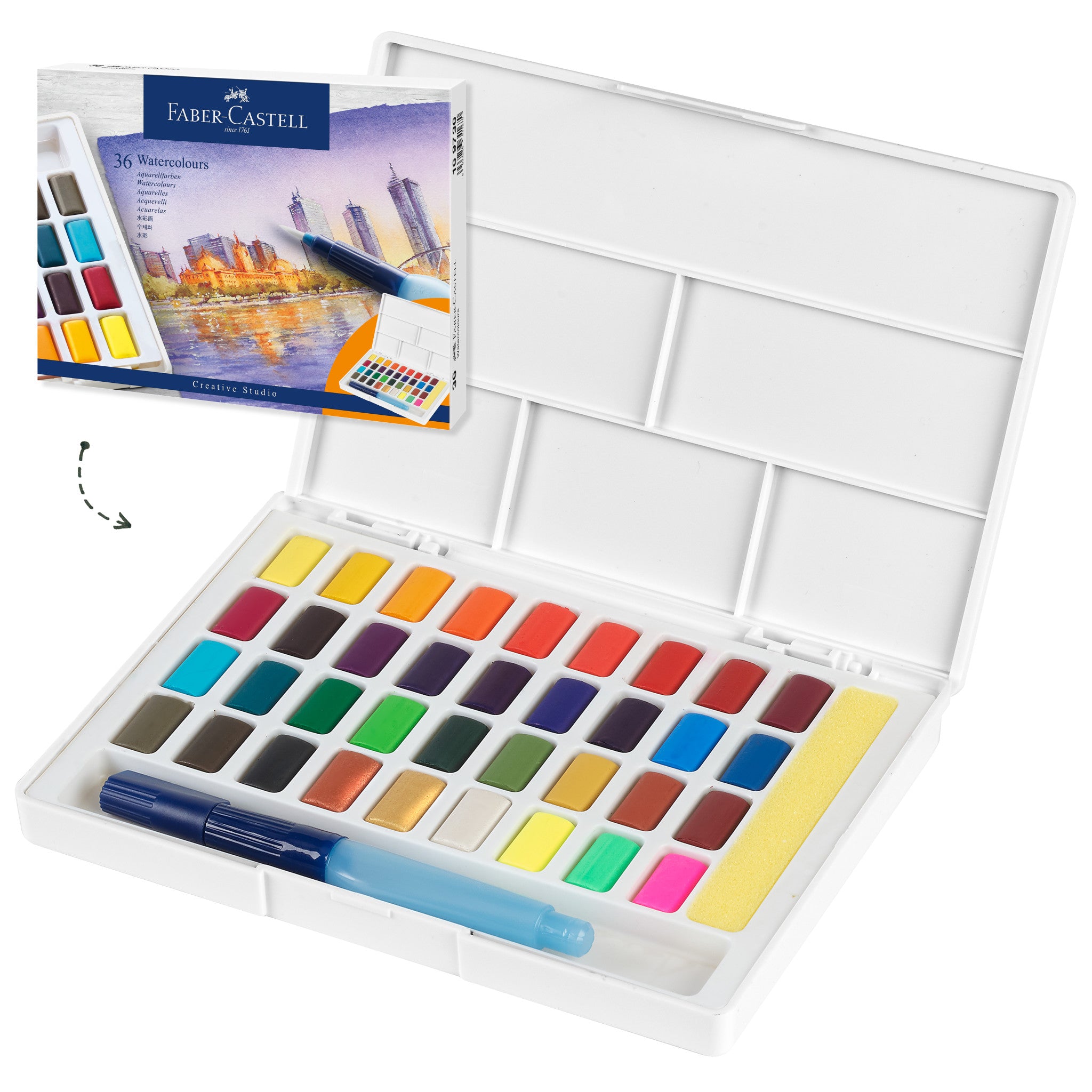 36 Color Watercolor Paint Set - Professional Artist Palette for Painting, Sketching & DIY Crafts | Perfect for Beginners & Kids | Classroom & Home Art Projects