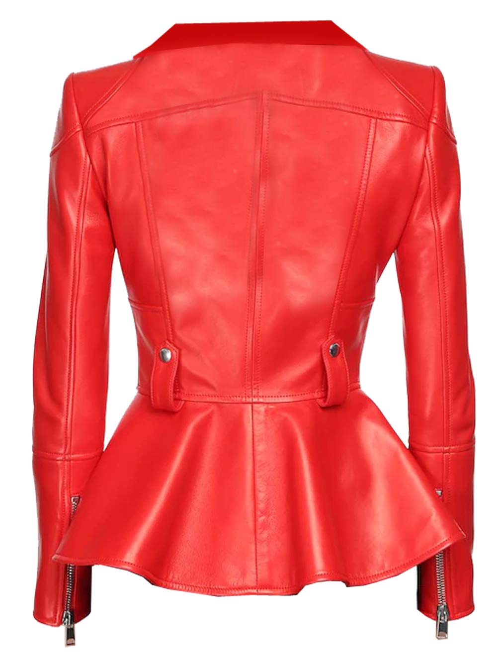 Medusa Black Peplum Genuine Leather Jacket for Women - Fashionable Designer Missy & Plus Size Jacket | Perfect for Night Out, Date Night & Casual Wear