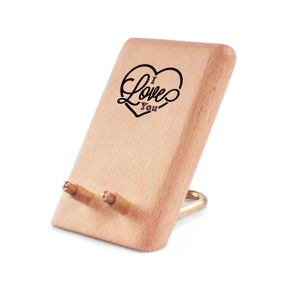 Wooden Phone Stand for Charging - Beech Desktop Holder for iPhone & iPad - Perfect Gift for Sister, Birthday & Couples
