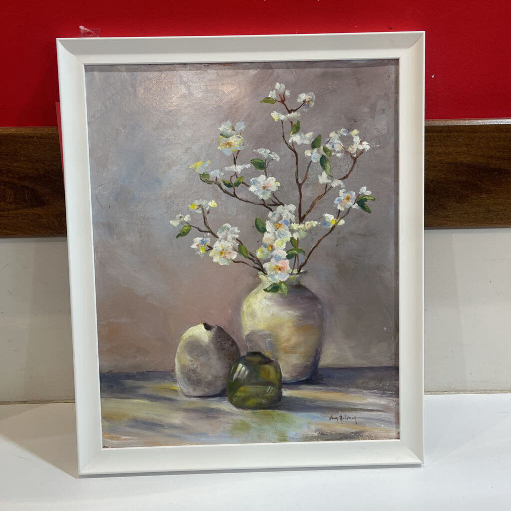 Original Floral Oil Painting on Canvas - Hand Signed by Artist - 18x22 Inch Wall Art Decor - Perfect for Living Room, Bedroom & Office Decoration