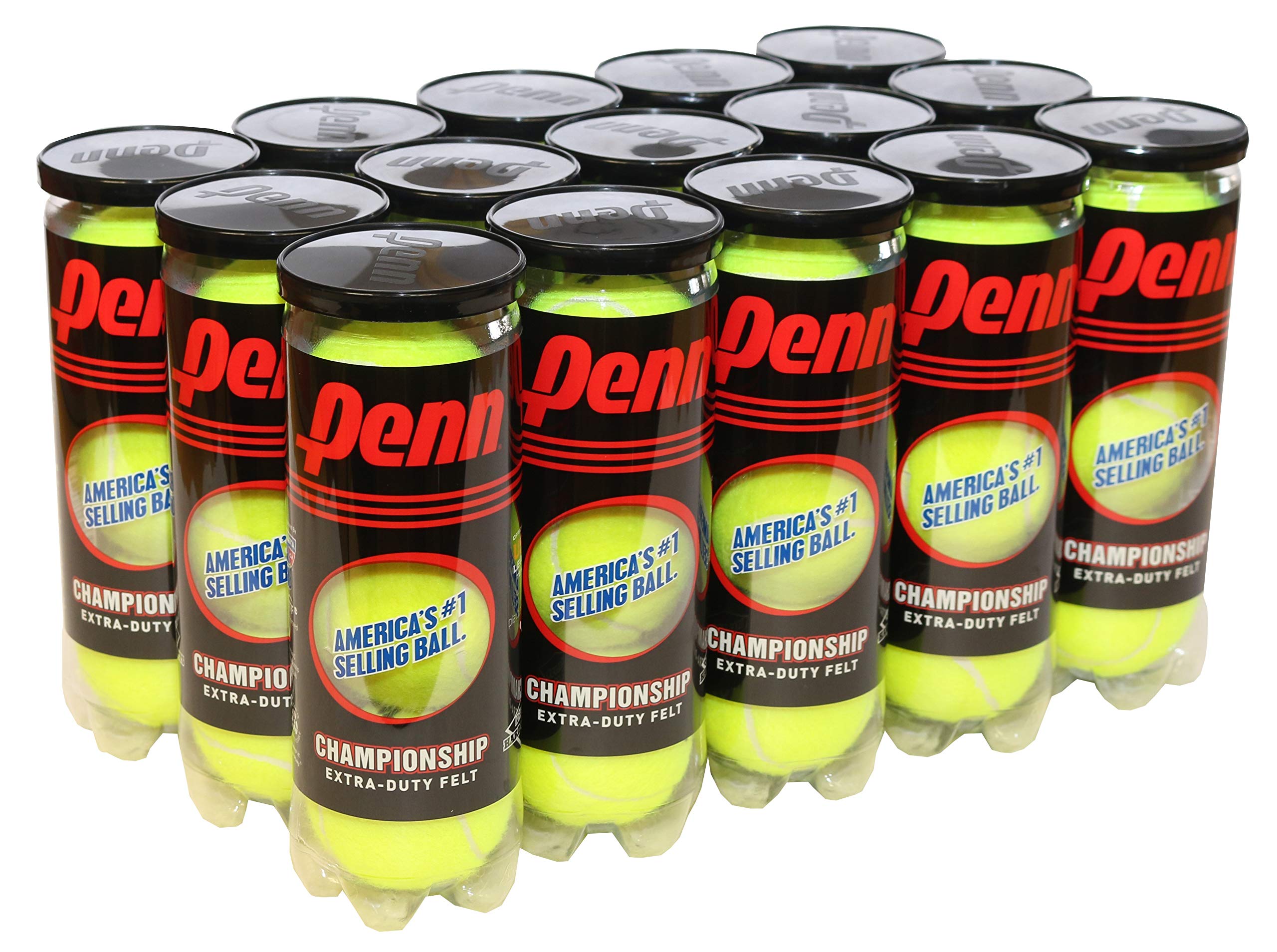 Penn Championship Extra Duty Felt Pressurized Tennis Balls - 15 Cans (45 Balls) | Premium Tennis Equipment for Outdoor Courts & Competitive Play