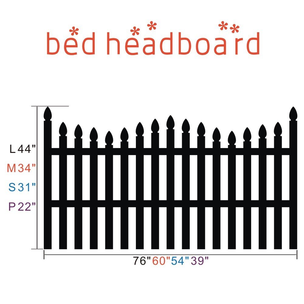 Single & Double Bed Headboard Decals - Black Wall Stickers for Bedroom Decor (Medium Size) | Perfect for Kids Rooms, Master Bedrooms & Home Interior Design