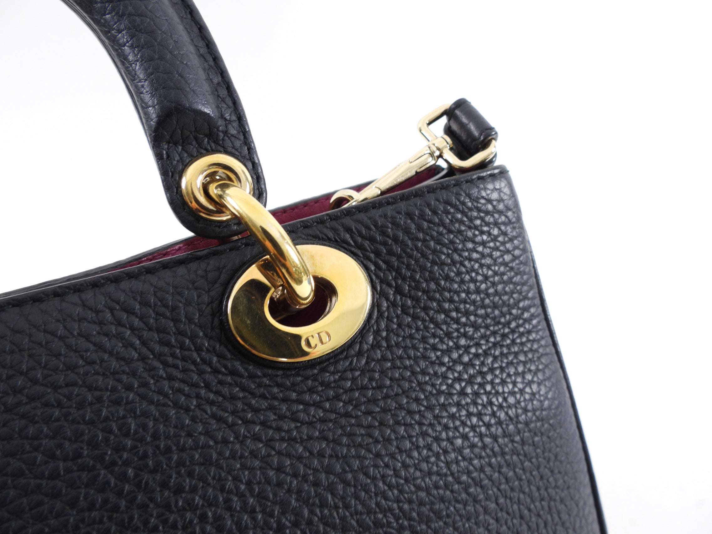 Christian Dior Black Mini Diorissimo Leather Two-Way Shoulder Bag Crossbody Purse for Women | Luxury Designer Handbag for Date Night, Office & Travel