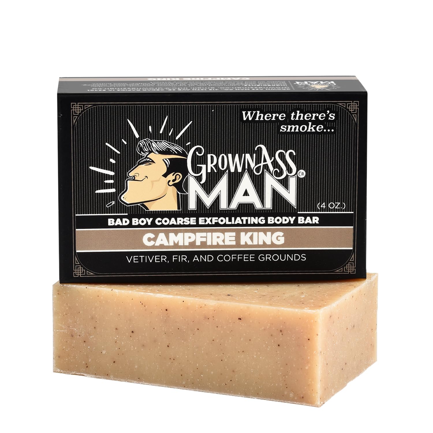 Campfire King Body Bars - Coarse Exfoliating Soap for Men & Women | Natural Skincare for Dry Skin & Rough Areas | Perfect for Post-Workout, Camping & Outdoor Adventures