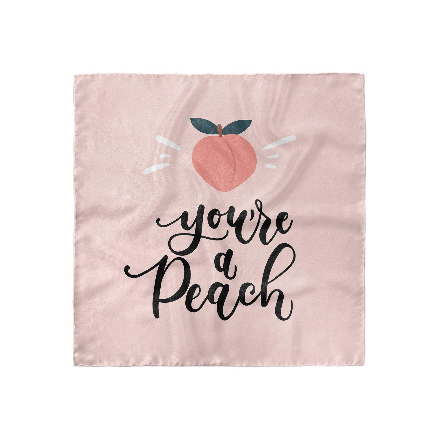 Ambesonne Fruit Headscarf - 'You're a Peach' Typography Hijab Scarf for Women | Soft Cotton Hair Wrap, Summer Beach Accessory, Muslim Fashion, Gift Idea