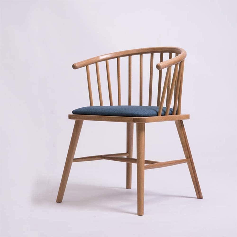 Solid Wood Dining Chair Set - Ergonomic Office Desk Chair with Armrest & Backrest for Home, Hotel, and Restaurant Use (Color: Brown)