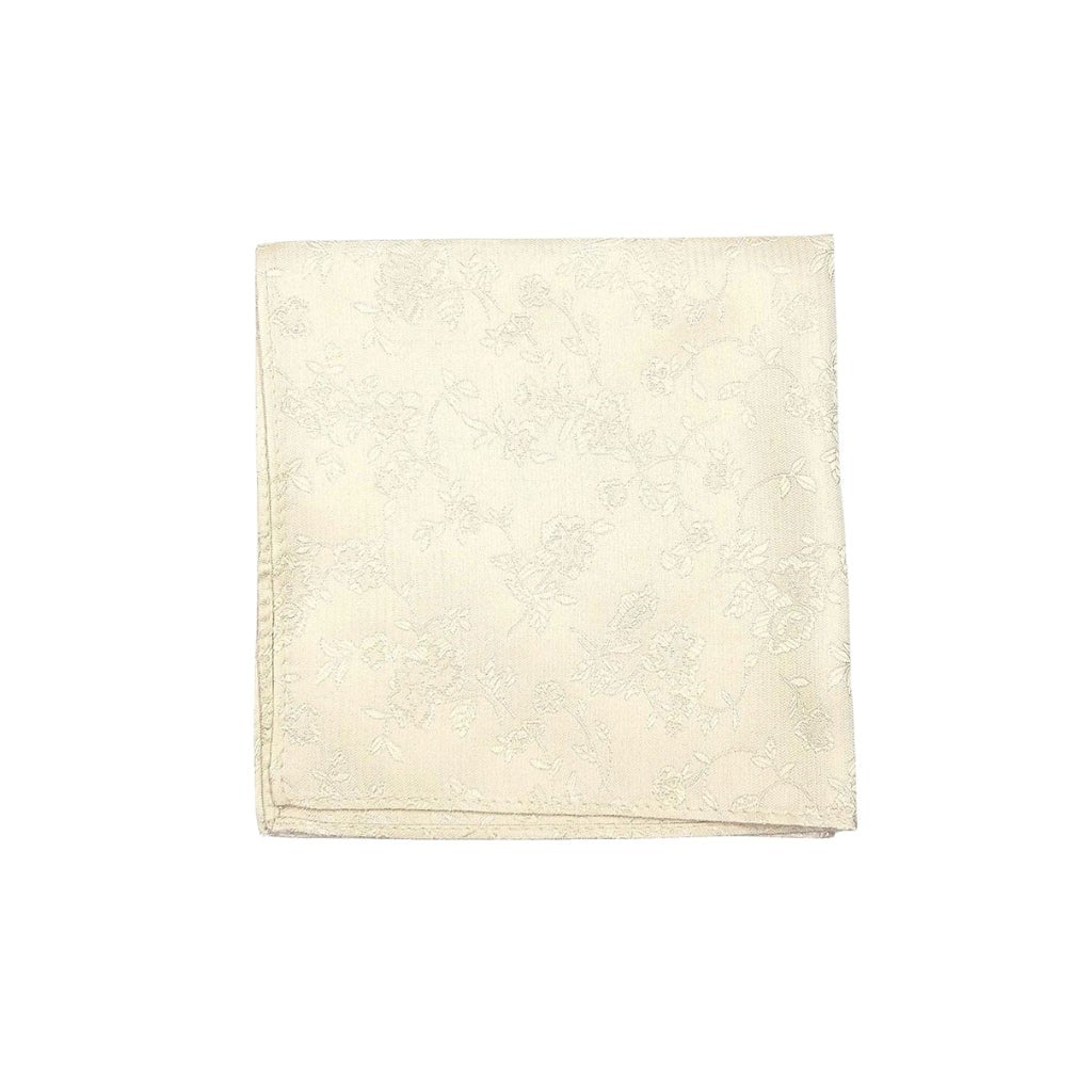 ABELARD Paisley Pocket Square in Ivory - Premium Silk Pocket Square for Men's Formal Attire, Weddings & Business Events