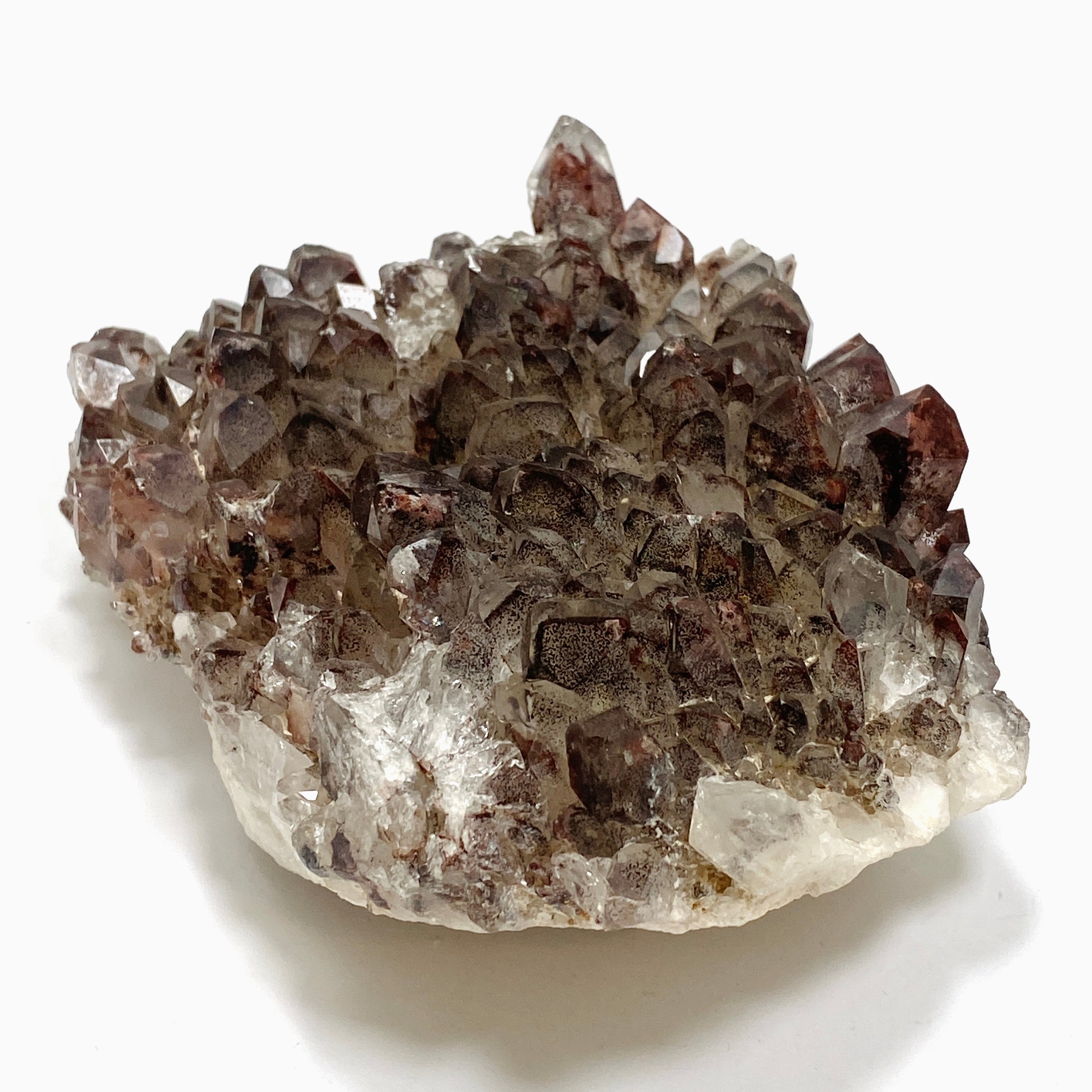 Natural Red Hematite Phantom Quartz Cluster - Healing Crystal from Zambia (CR3720) for Meditation, Energy Work & Home Decor