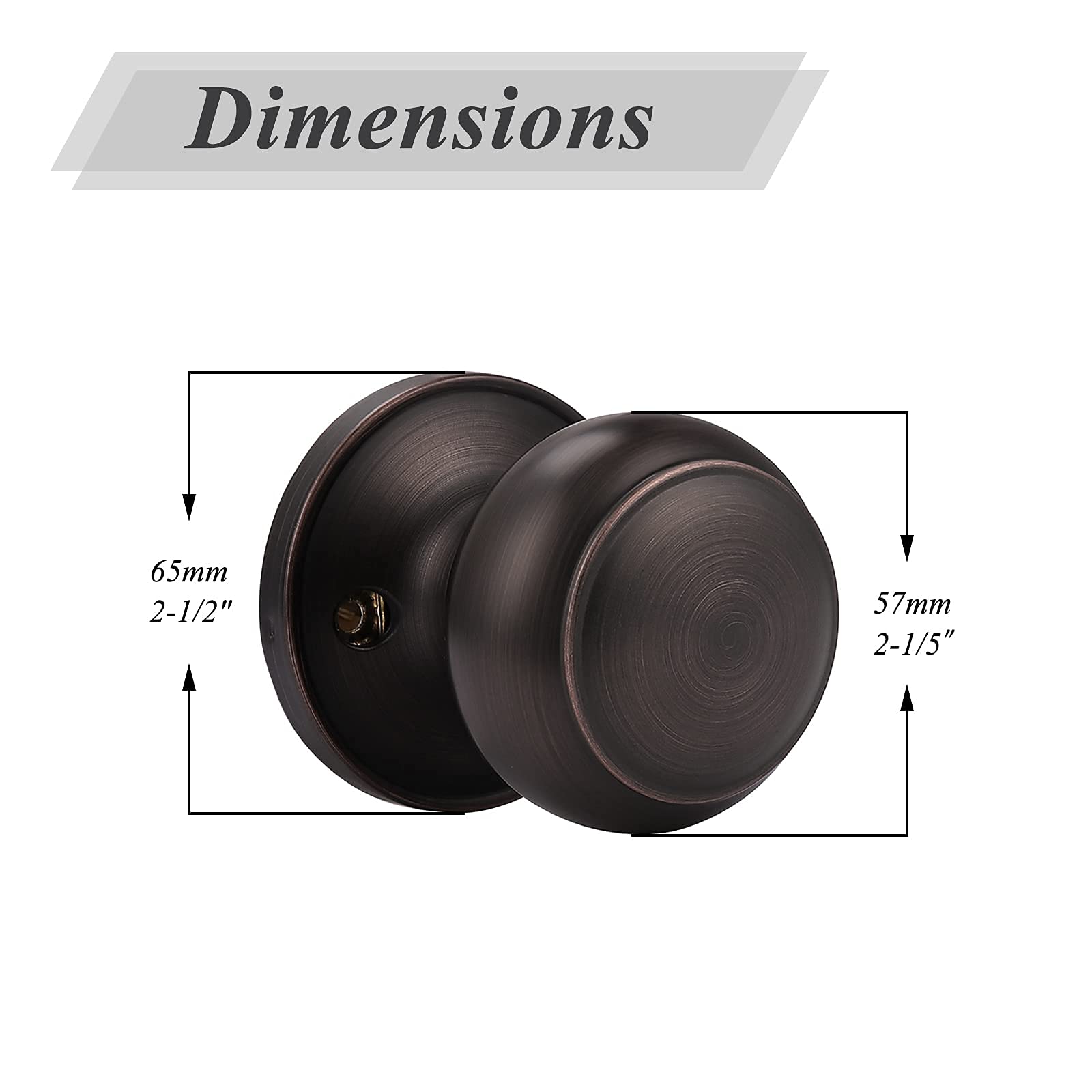 Probrico 5-Pack Privacy Door Knobs & 6-Pack Single Dummy Knob Set - Oil Rubbed Bronze Interior Door Handles for Bathroom, Bedroom & French Doors - Perfect for Home Privacy & Security Solutions
