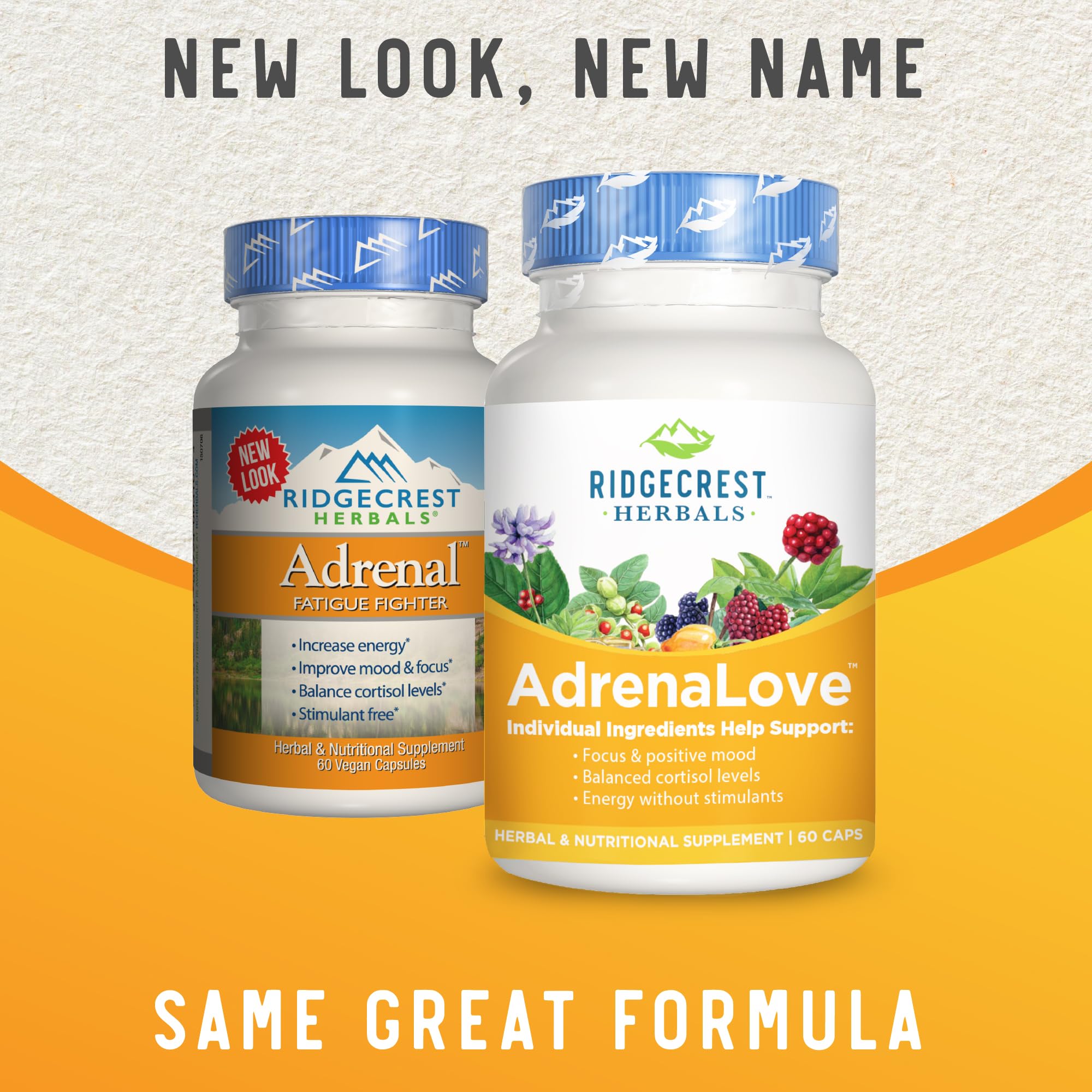 Adrenal Fatigue Supplement with Ashwagandha, L-Theanine & Adaptogens - AdrenaLove by Ridgecrest Herbals (60 Capsules, 30 Servings) for Stress Relief & Energy Support - Perfect for Busy Professionals & Students