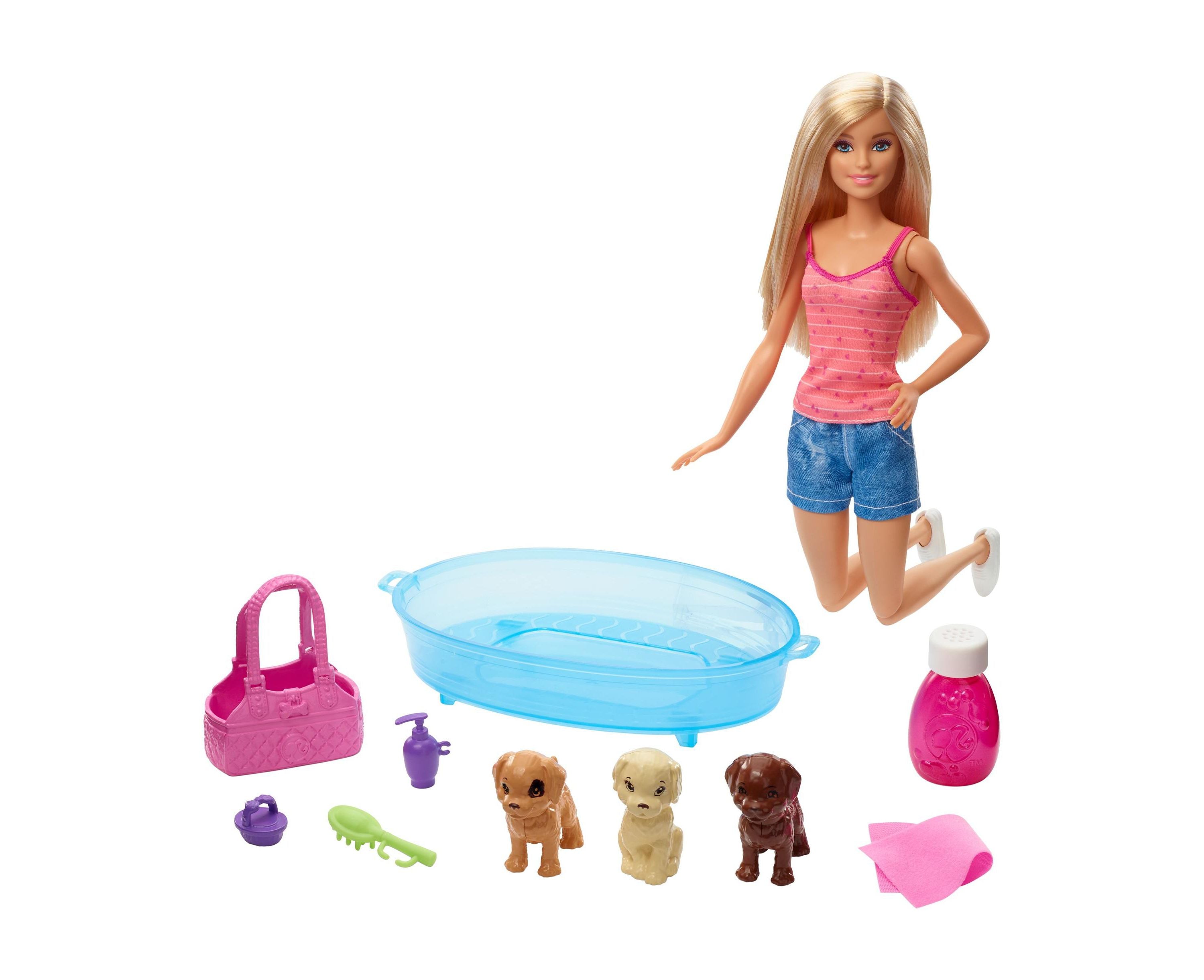 Barbie Doll with Puppy Bath Playset - Interactive Grooming Toy for Kids, Perfect for Pretend Play & Bath Time Fun | Great Gift for Girls Ages 3+ | Encourages Imaginative Play & Pet Care Skills