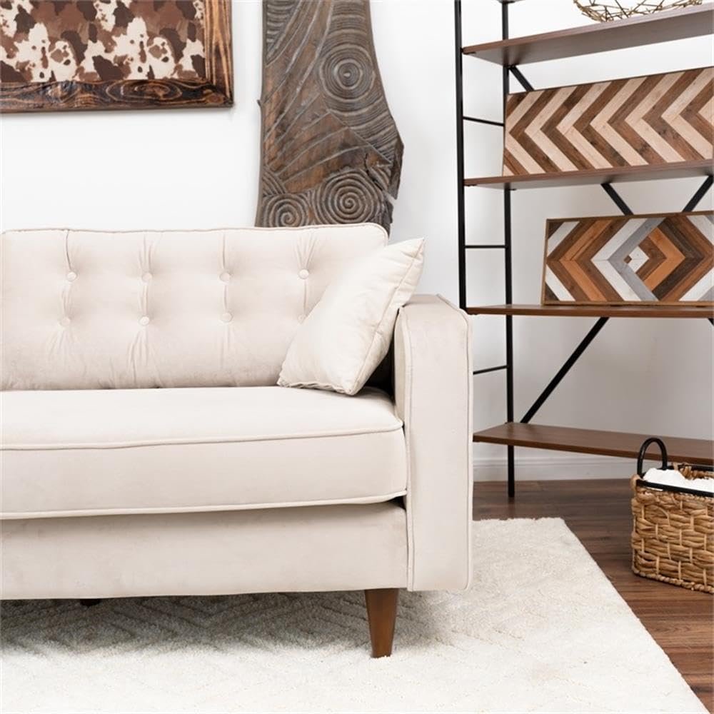 ASHCROFT Ophelia Mid Century Modern Velvet Sofa - Stylish Living Room Couch for Small Spaces, Apartments & Cozy Home Decor | Perfect for Lounge, TV Room & Contemporary Interiors