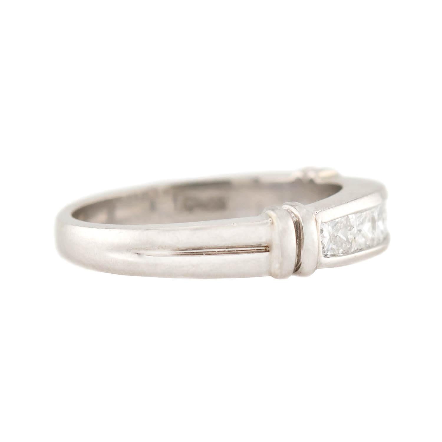 SCOTT KAY Estate Platinum Diamond Half Band Ring for Women - Elegant Wedding, Engagement & Anniversary Jewelry Gift