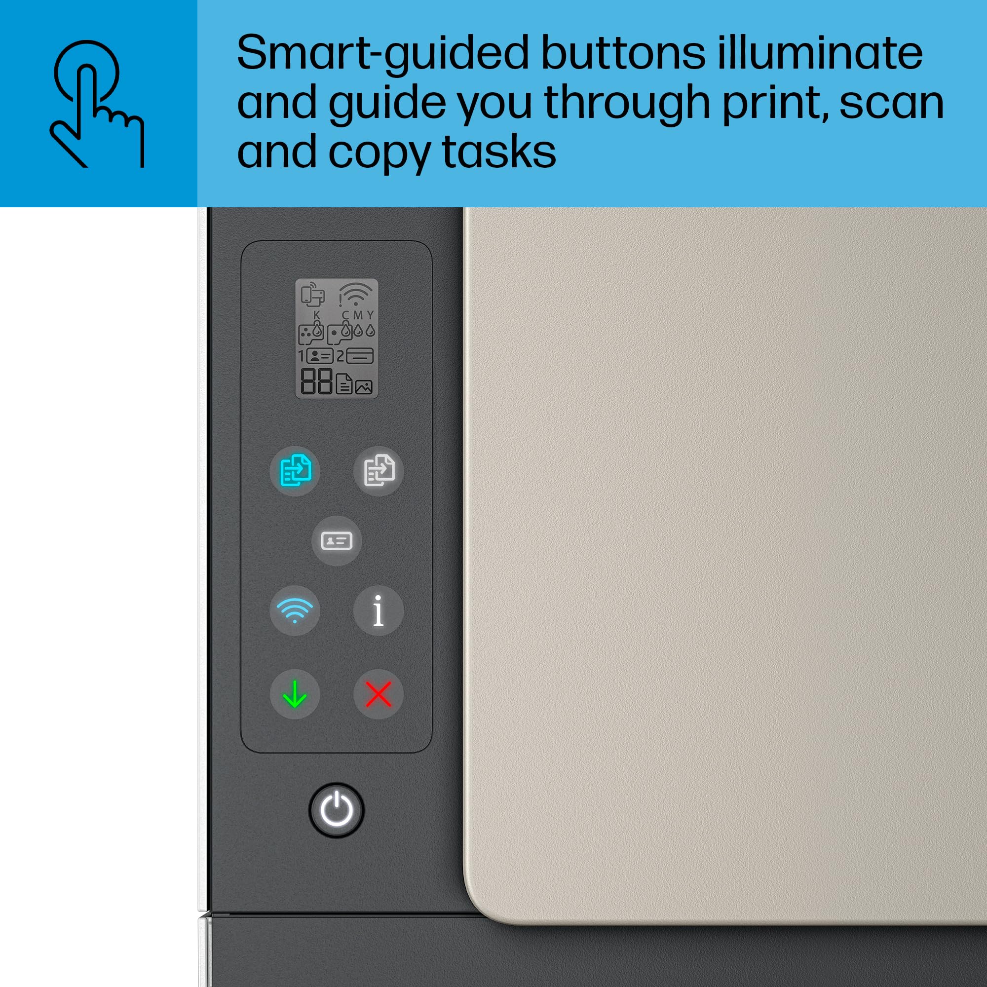 HP Smart Tank 5103 Wireless All-in-One Ink Tank Printer with 2 Years of Ink Supply & 100 Photo Papers - Print, Scan, Copy for Home Office | Refillable Ink System (5D1B2A) | Perfect for Remote Work, School Projects & Family Photo Printing