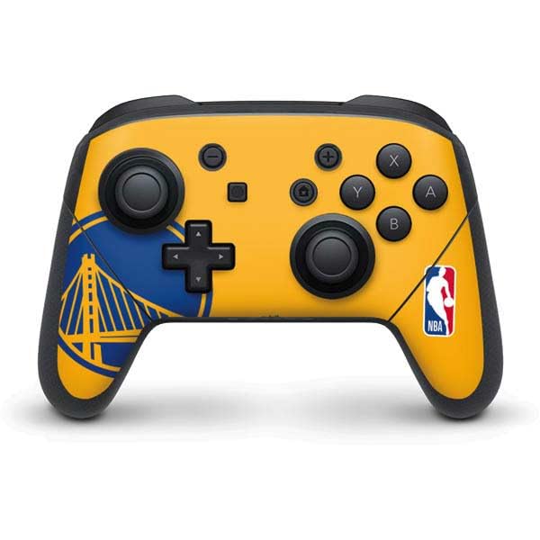 Official NBA Golden State Warriors Gaming Skin for Nintendo Switch Pro Controller - Large Logo Design | Protective Decal for Enhanced Grip & Style | Perfect for Gaming Enthusiasts & NBA Fans