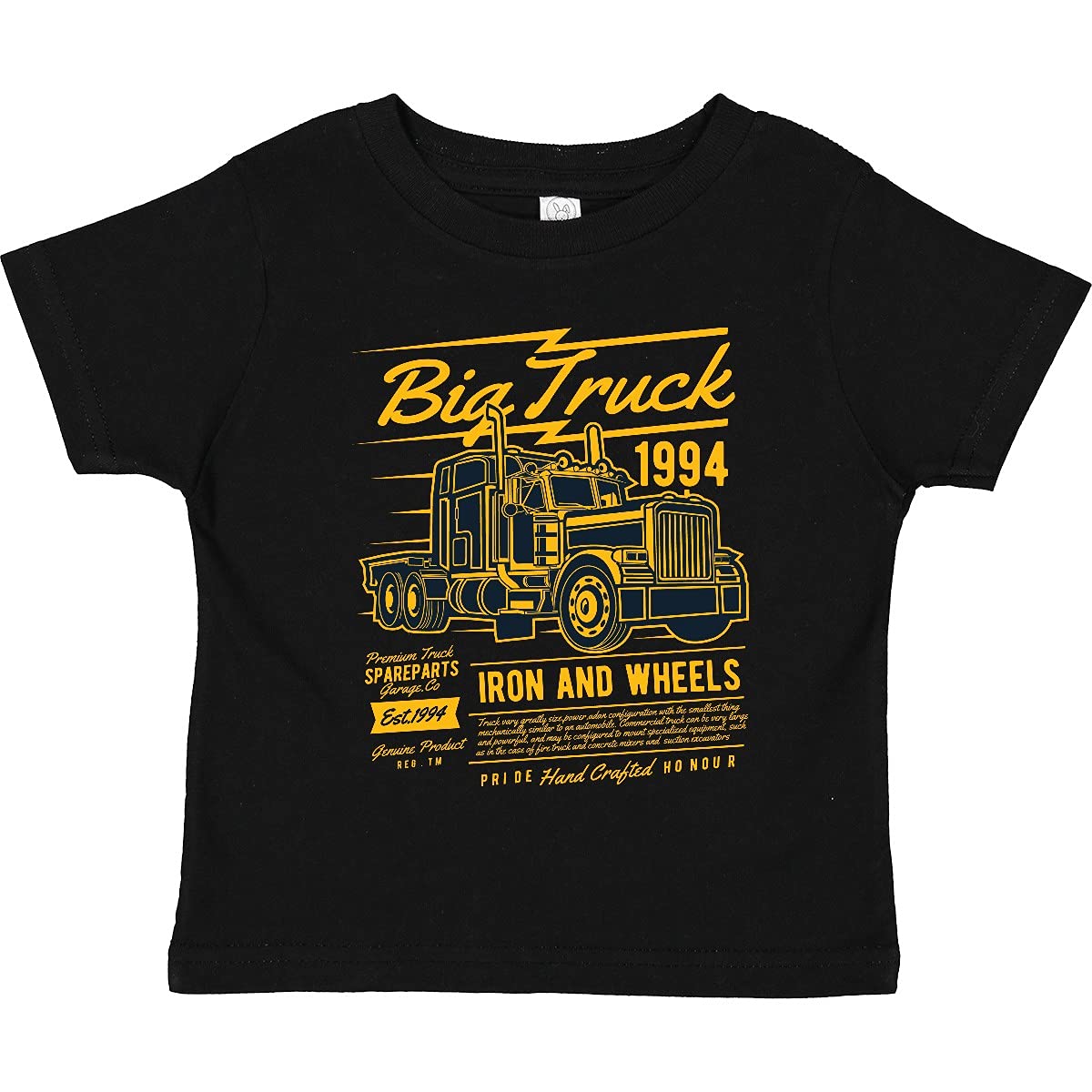 Inktastic Big Truck Iron and Wheels Toddler T-Shirt - Cute Graphic Tee for Boys & Girls - Soft Cotton Kids Shirt - Perfect for Playdates, Daycare & Family Outings