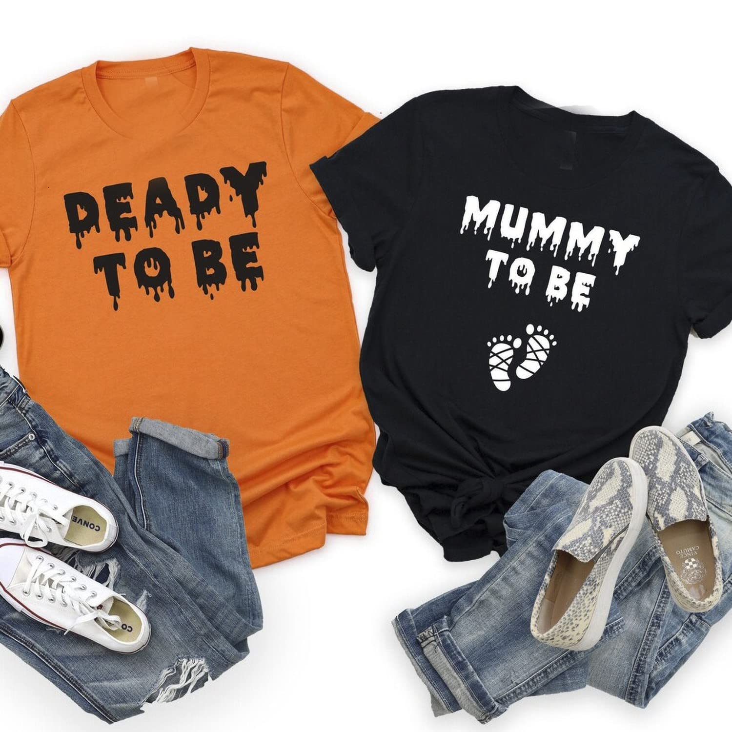 **Halloween Pregnancy Announcement Shirt for Couples - 