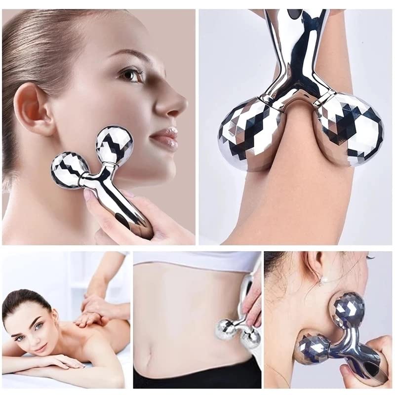 Xevin Ice Roller & 3D Massager Roller Set - Facial & Body Cooling Therapy for Puffiness, Wrinkles, Dark Circles - Anti-Aging Skincare Tool for Women & Men - Perfect for Post-Workout Recovery & Morning De-Puffing (Ice Roller + 3D Roller)