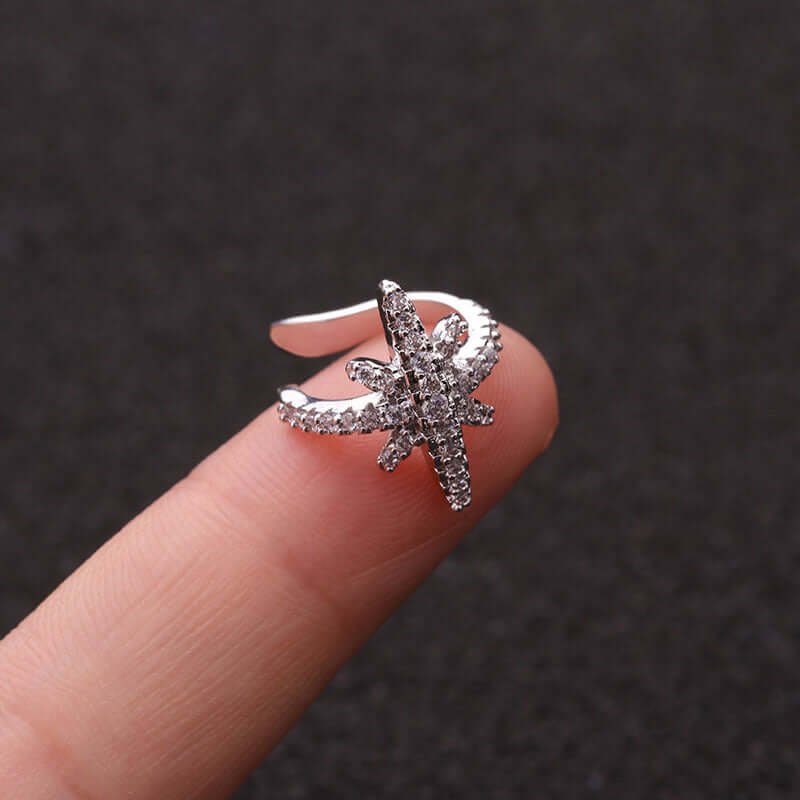 18K Gold Dainty Star Ear Cuff - No Piercing Conch Helix Clip Earring for Women | Trendy Cartilage Ear Jewelry Gift for Everyday Wear & Special Occasions