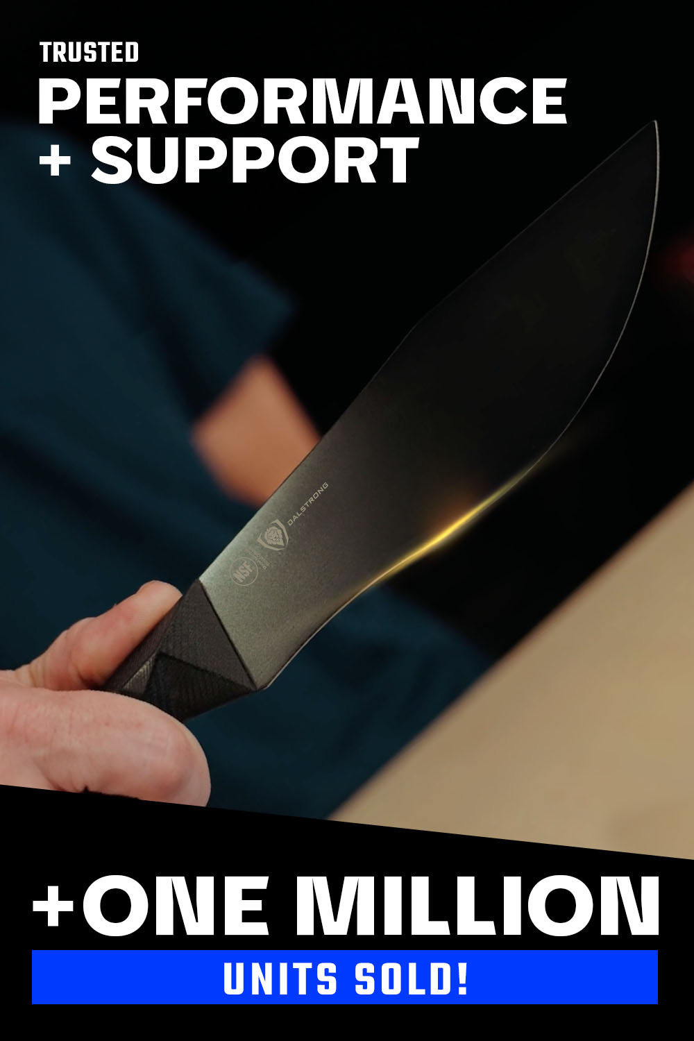 Dalstrong Shadow Black Series 7-inch Chef & Cleaver Hybrid 'Barong' Knife - NSF Certified Professional Kitchen Knife for Meat Cutting, Vegetable Chopping & Food Prep