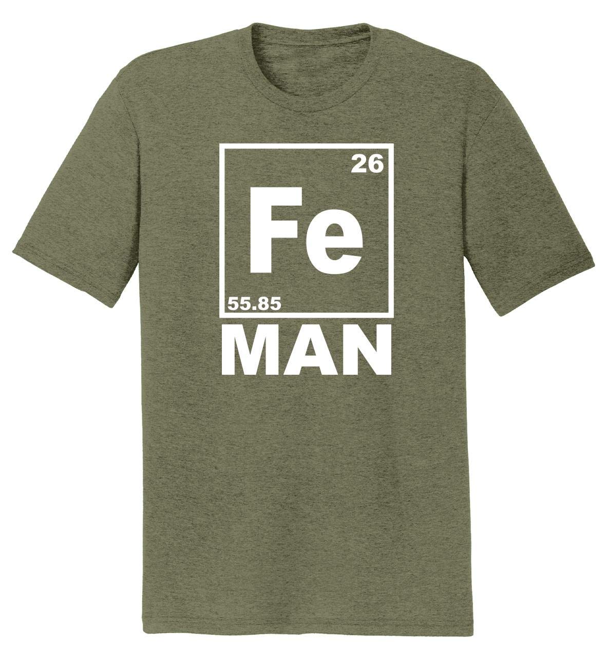 Funny Iron Man Chemistry Periodic Table T-Shirt for Men - Tri-Blend Comical Graphic Tee - Perfect for Cosplay, Gifts & Marvel Fans