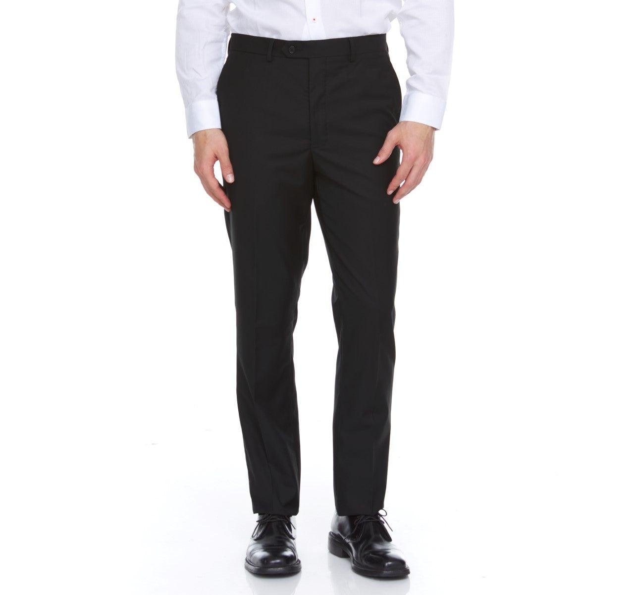 Ferera Collection Men's 3-Piece Modern Fit Suit - Solid Black Formal Wear for Business, Weddings & Special Occasions