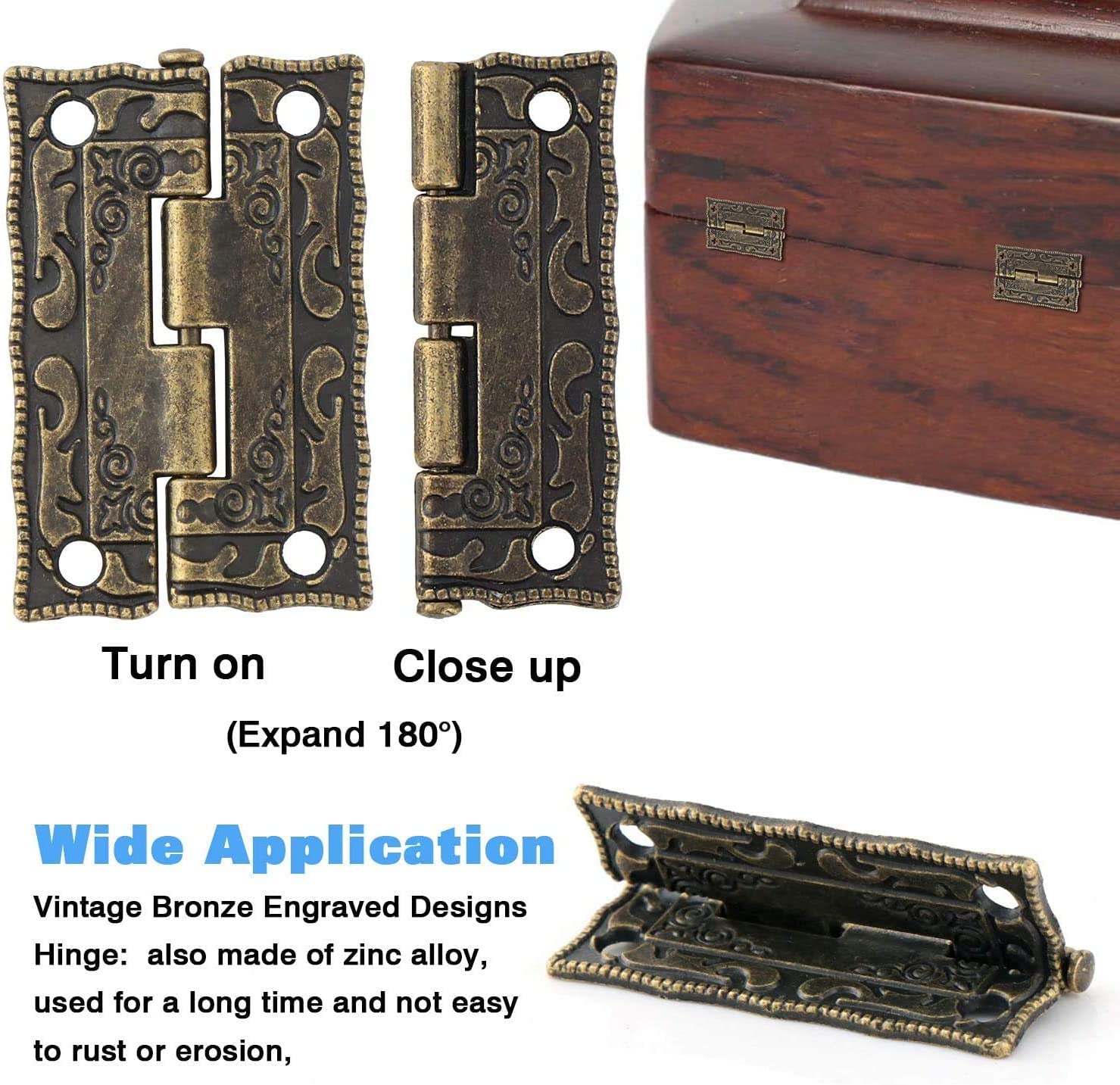 Antique Bronze Jewelry Box Hardware Kit - Lock, Latch, Hasp, Hinges, Handles & Corner Protectors for DIY Jewelry Box Making - Perfect for Crafting, Woodworking & Home Decor Projects
