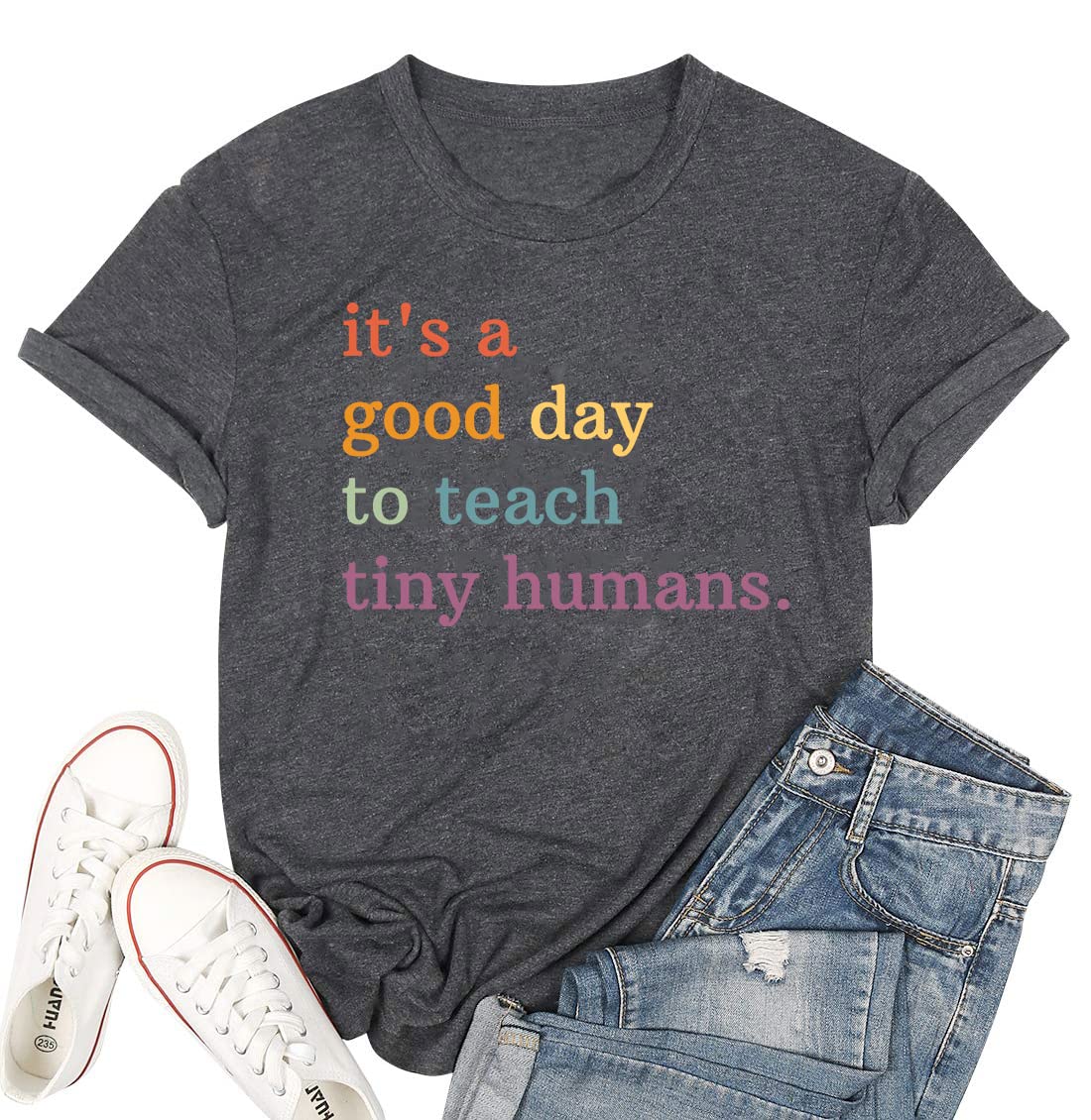 Funny Teacher T-Shirts for Women - Cute Graphic Tees with Teacher Life Sayings - Soft Cotton Casual Shirts for Everyday Wear - Perfect for Classroom, Teacher Appreciation Week & School Events