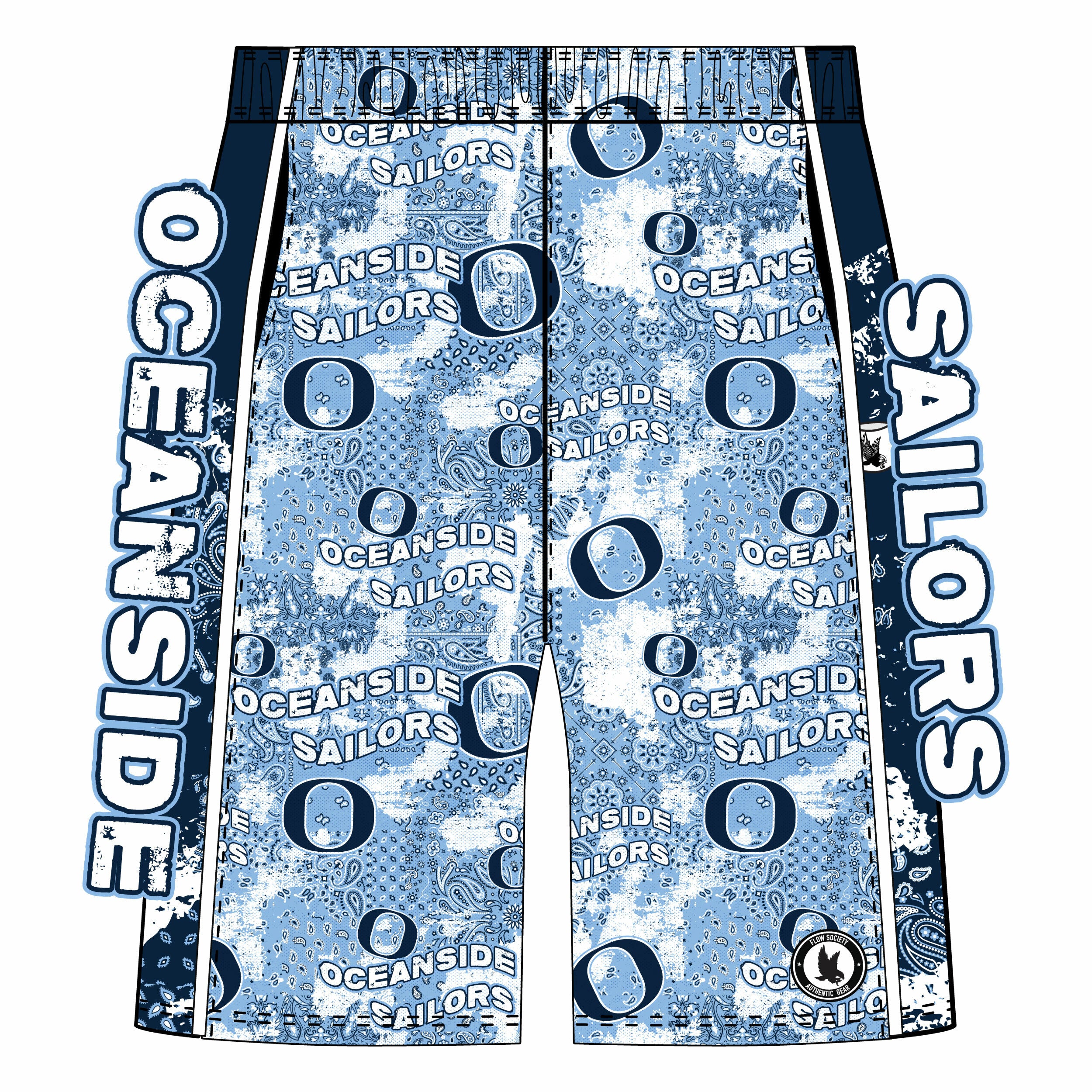 Boys & Men's Oceanside Sailors Paisley Swim Shorts - Quick Dry Beachwear for Summer Vacation & Pool Party