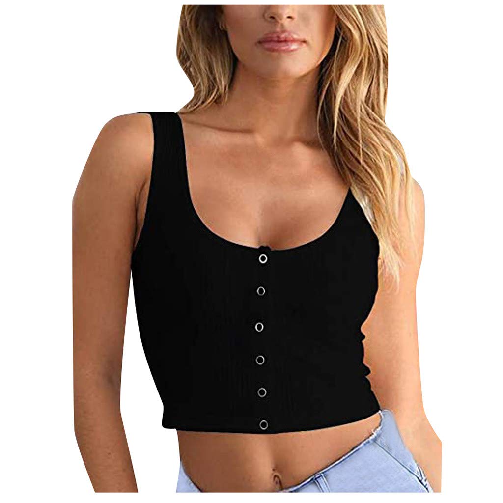 Women's Sexy Off Shoulder Halter Vest Top - Fashion Athletic Tank Blouse for Workout, Yoga & Casual Wear - Black