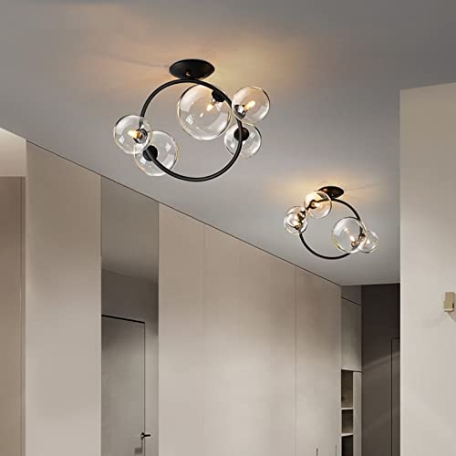 Modern LED Chandelier Ceiling Light - Creative Glass Ball Design with Warm White Lighting for Living Room, Bedroom, Kitchen, Porch & Balcony | Energy Efficient Round Bubble Fixture for Home Decor & Ambient Lighting