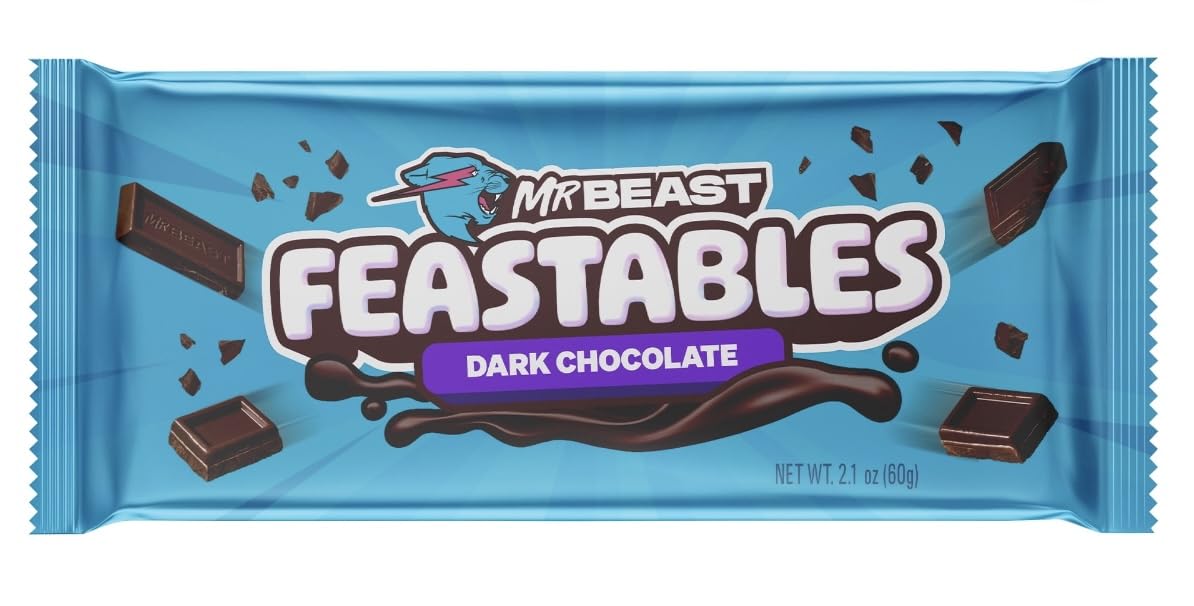 Beast Chocolate Bars Variety Pack - 5 Pack of Peanut Butter Milk Chocolate, Dark Chocolate, Milk Chocolate, Milk Crunch & Milk Chocolate Almond Bars | New Creamier Formula (2.1 oz Each) | Perfect for Gifts, Snacking & Dessert Platters