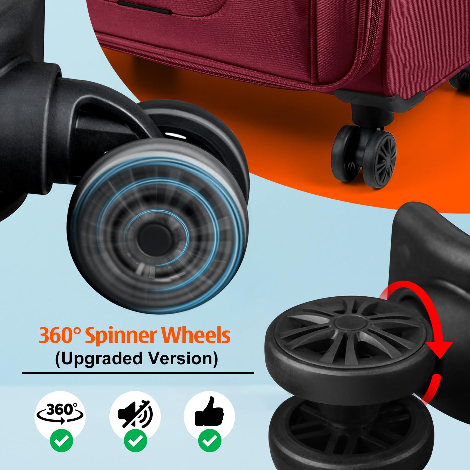 Verdi 28-Inch Expandable Lightweight Spinner Luggage - Burgundy Softside Suitcase for Checked Travel | Perfect for Long Trips, Vacations & Business Travel