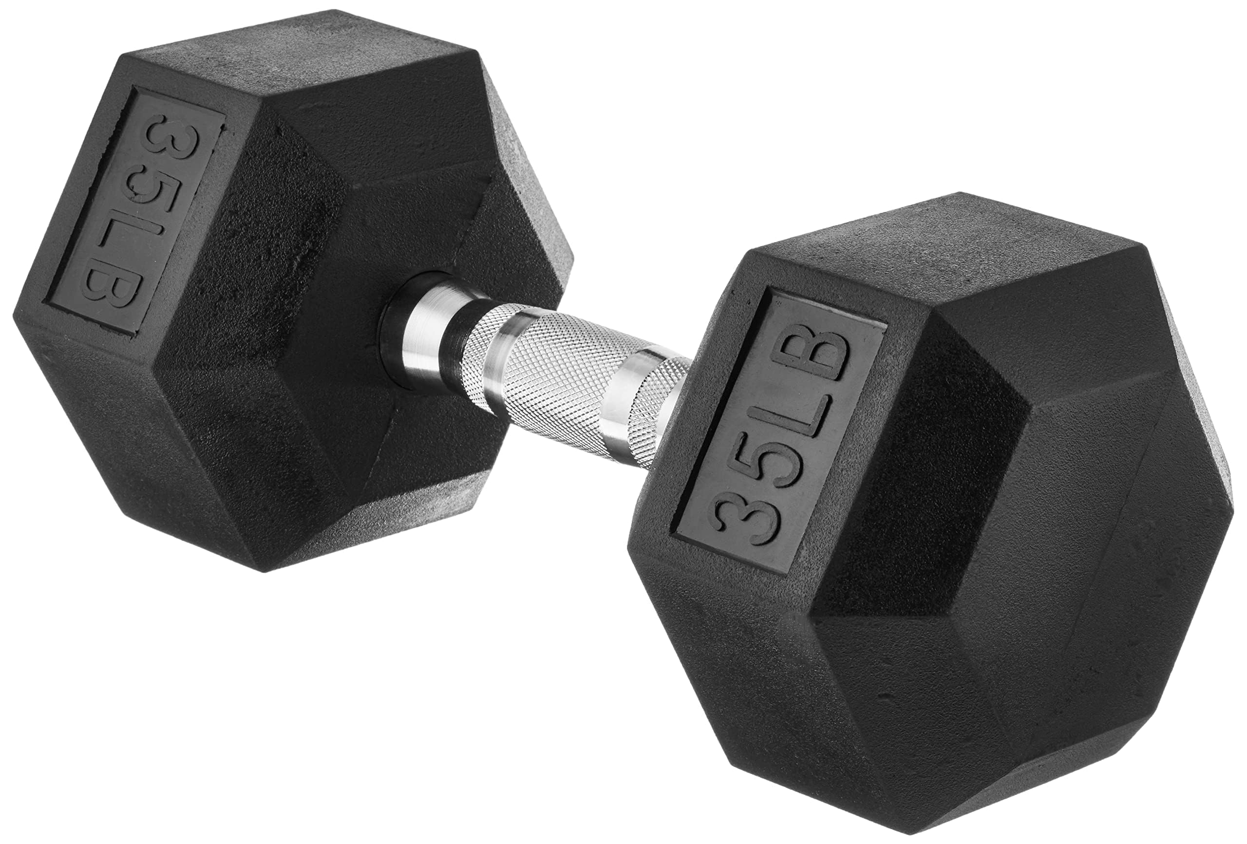 Amazon Basics Rubber Hex Dumbbell Set - 5-50 lbs for Home Gym Strength Training, Workout, Fitness & Weight Lifting - Non-Slip Grip for Men & Women - Perfect for Home Workouts, CrossFit & Muscle Building