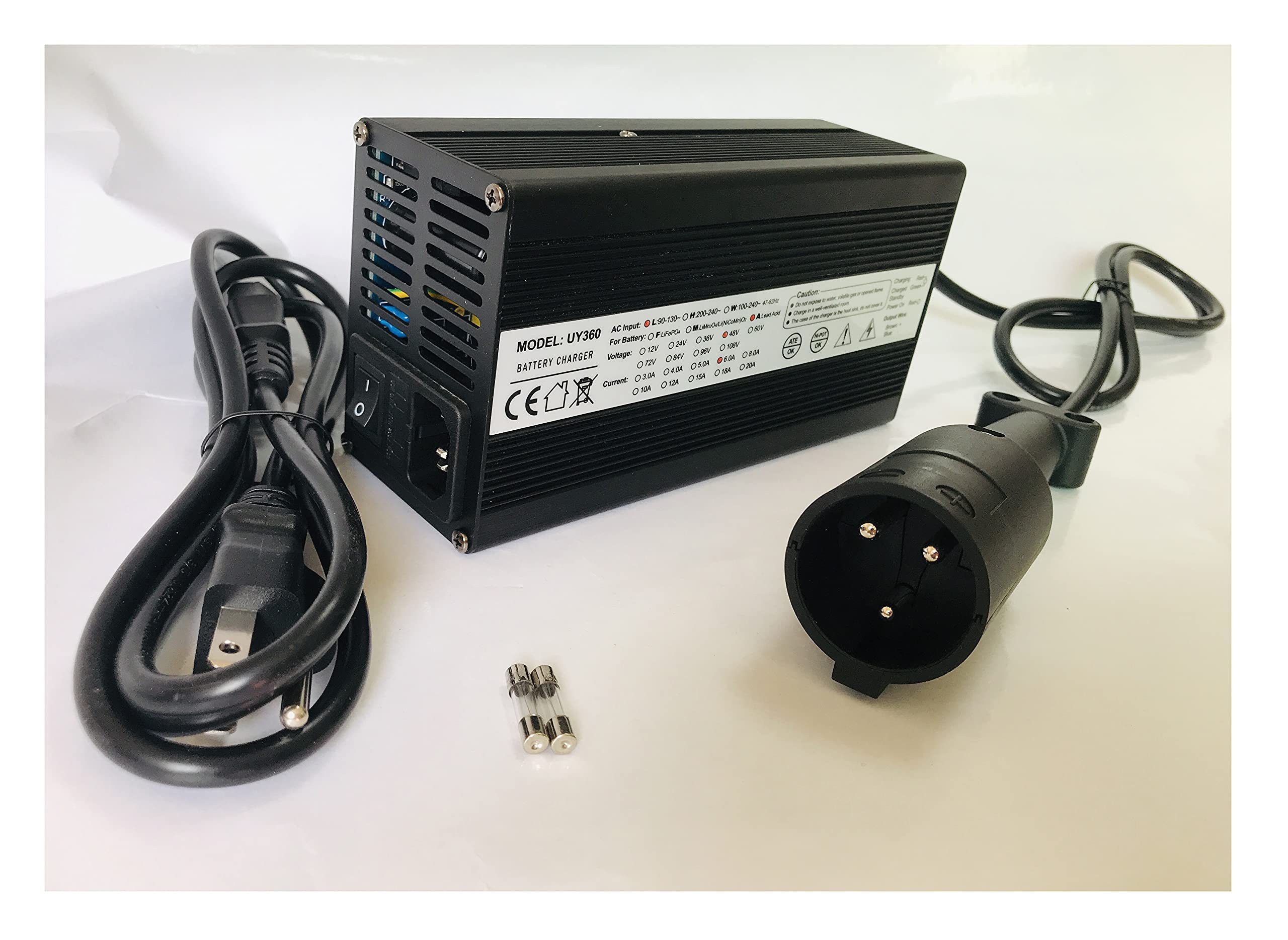 48V 6A Golf Cart Battery Charger for Club Car | 3-Pin Round Connector | Fast Charging & Durable | Perfect for Golf Courses, Resorts & Home Use