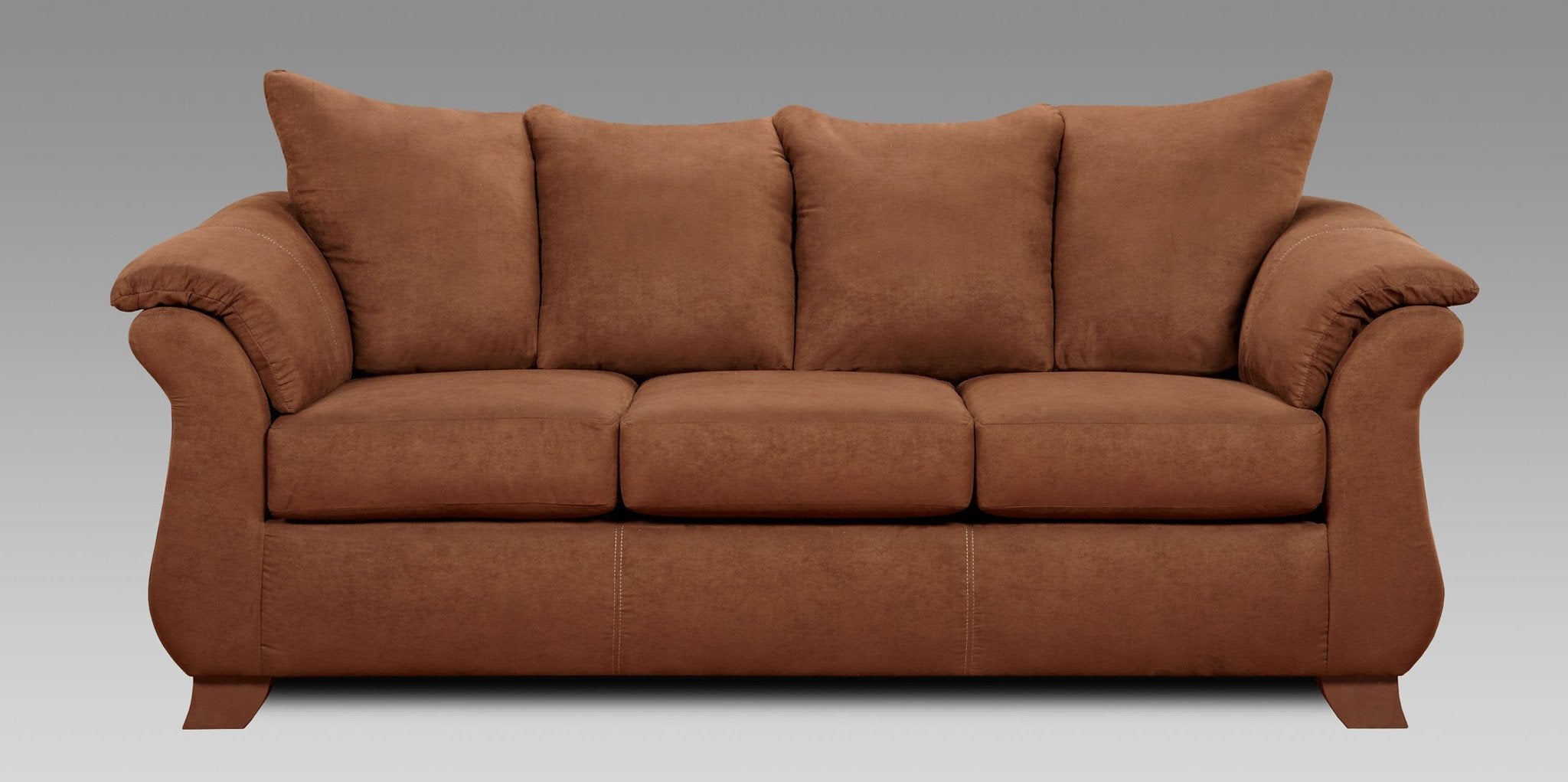 Premium Sensations Chocolate Microfiber Pillow Back Sofa - Made in USA - Perfect for Living Rooms, Home Theaters & Cozy Spaces