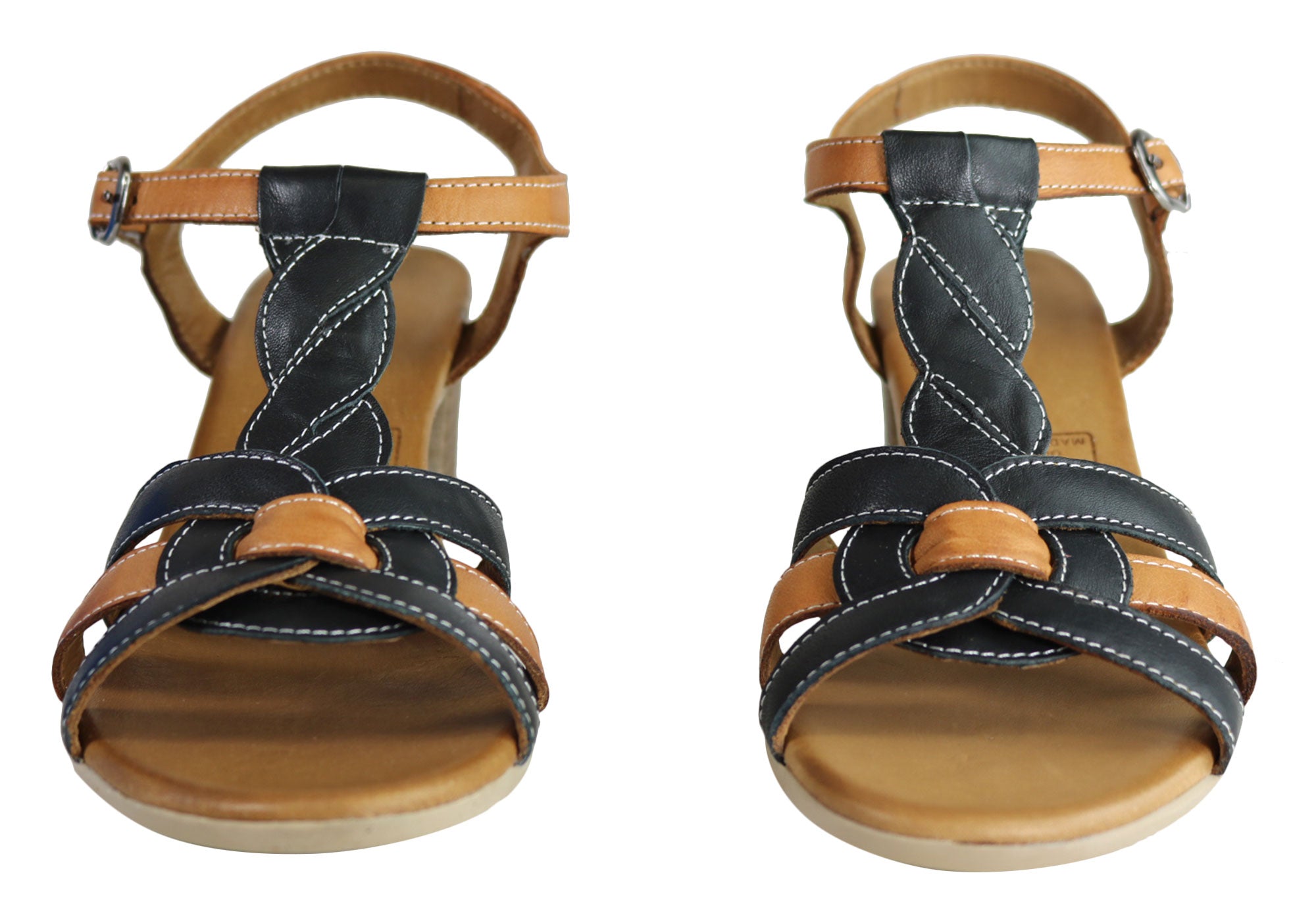 Orizonte Candi Women's European Leather Mid Heel Comfortable Sandals - Stylish & Supportive for Work, Weddings & Summer Outings