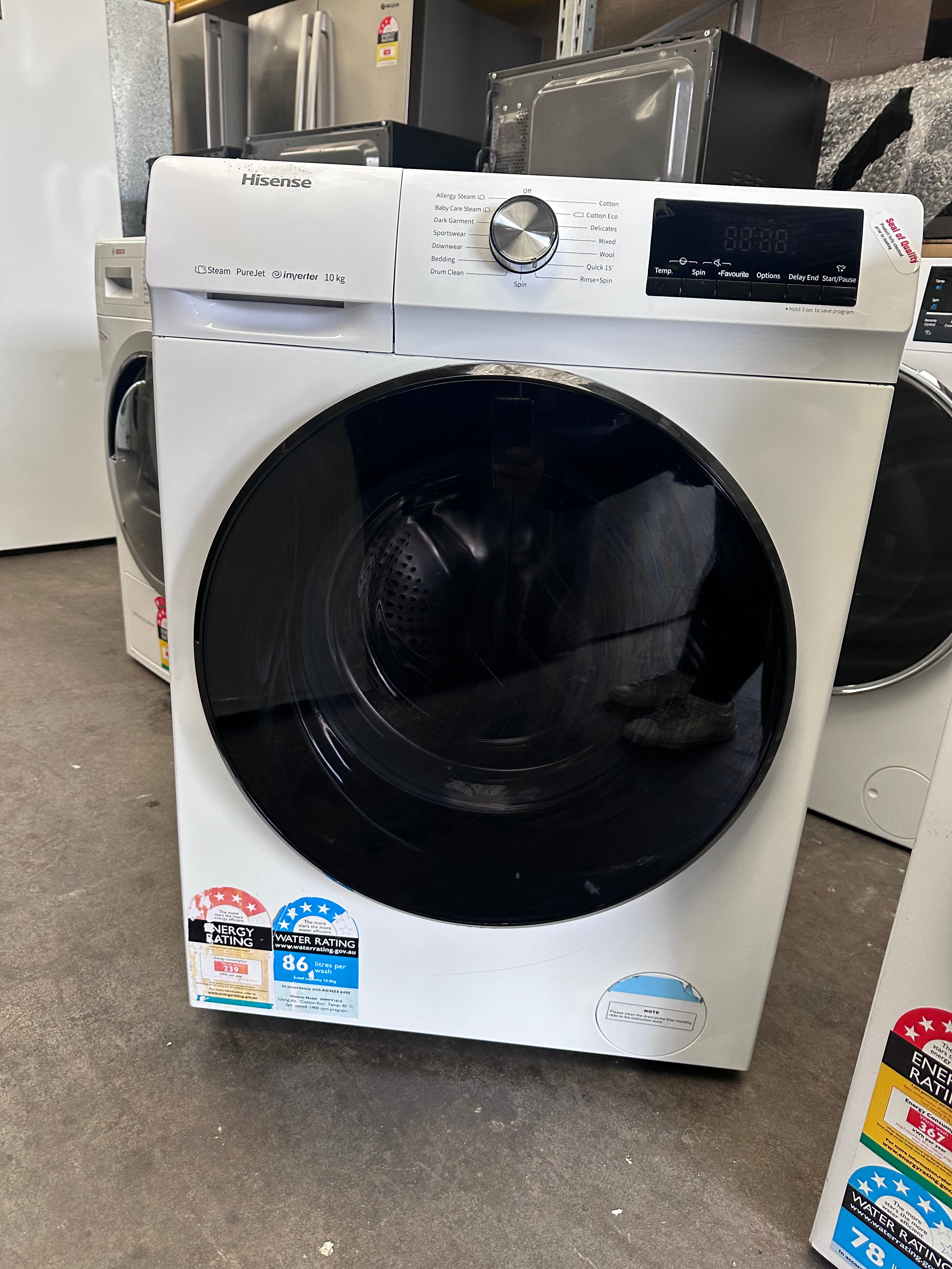 Hisense 10kg Front Load Washing Machine - Energy Efficient, Quiet Operation (Certified Refurbished) - Perfect for Apartments, Small Homes & Laundry Rooms