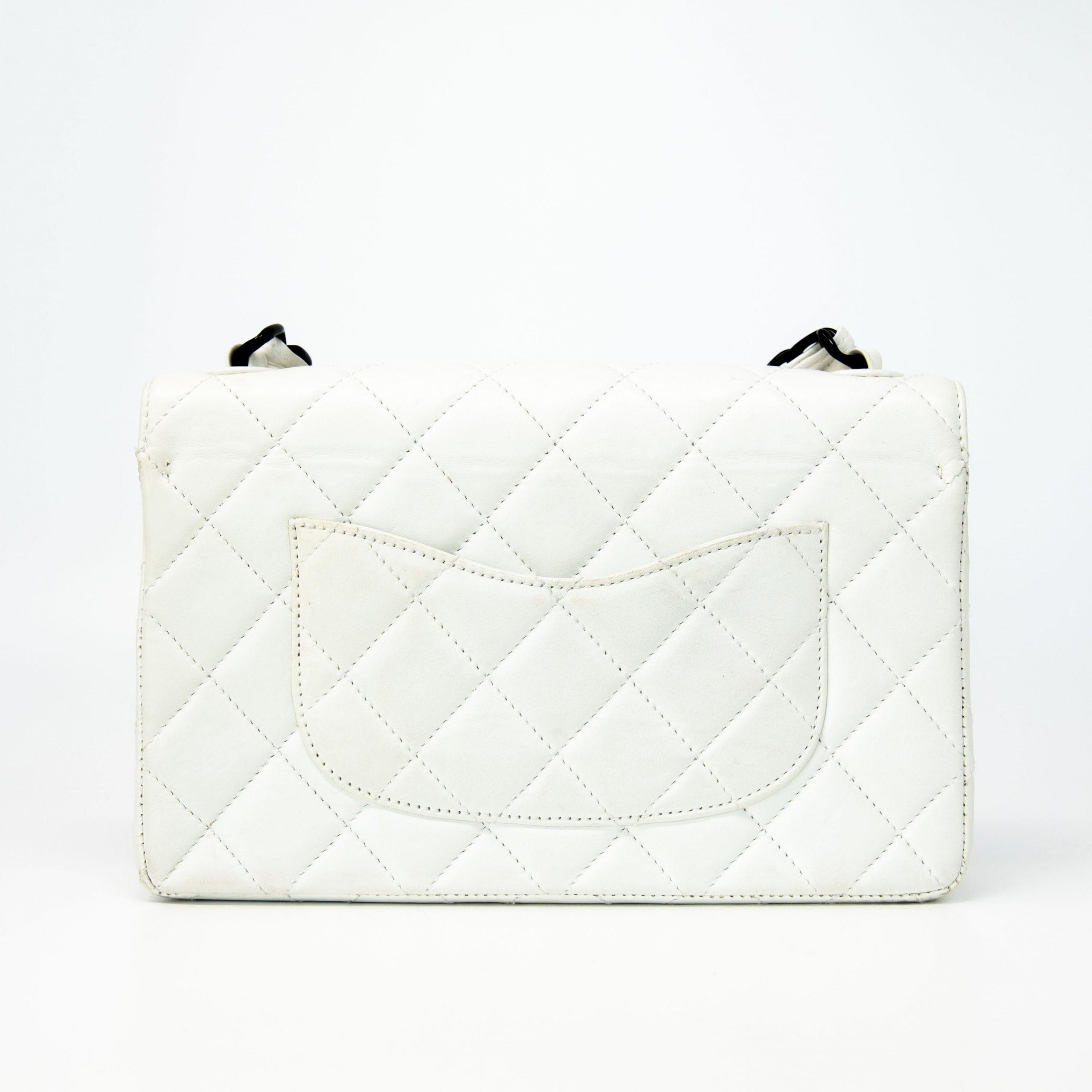 Vintage Chanel White Lambskin Classic Flap Bag - Luxury Leather Shoulder Handbag for Women | Perfect for Date Night, Parties & Special Occasions