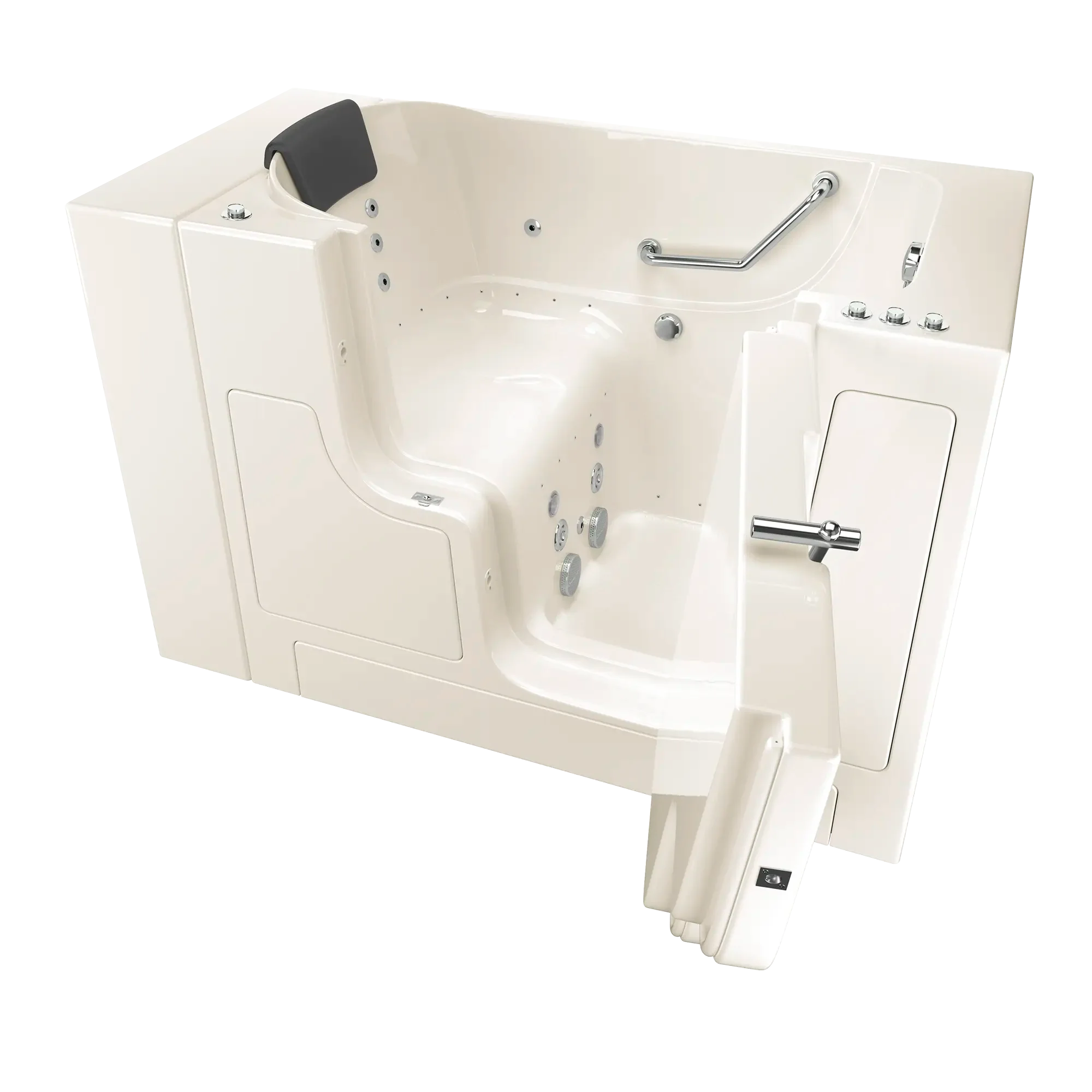Premium 30 x 52 Inch Gelcoat Walk-In Bathtub with Air Spa & Whirlpool System - Right Hand Drain - Ideal for Elderly & Mobility Impaired Users for Safe, Therapeutic Bathing