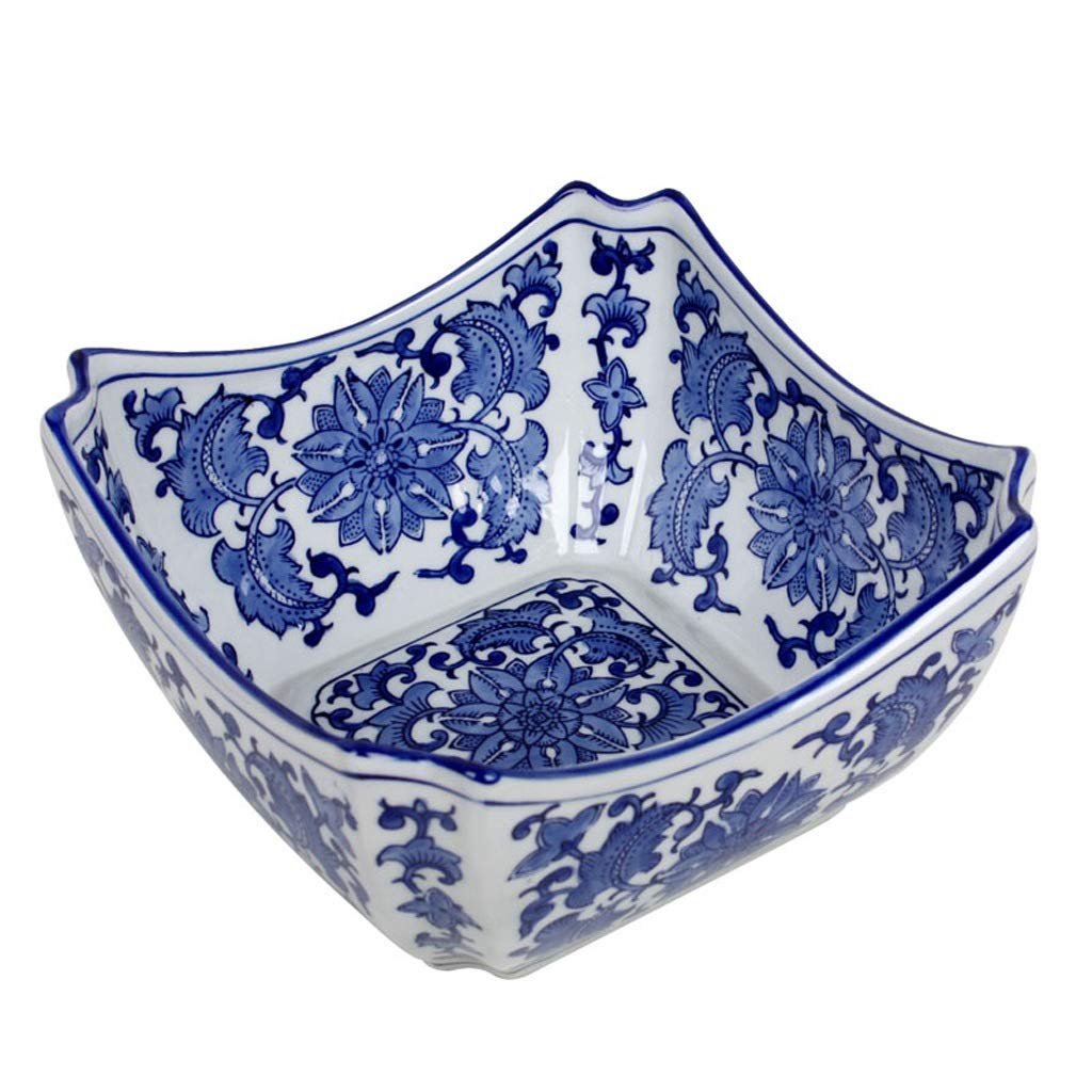 Hand-Painted Blue and White Ceramic Fruit Plate - Large European Style Snack Tray for Candy, Dried Fruits, Appetizers & Cheese - Perfect for Parties, Tea Time & Home Decor