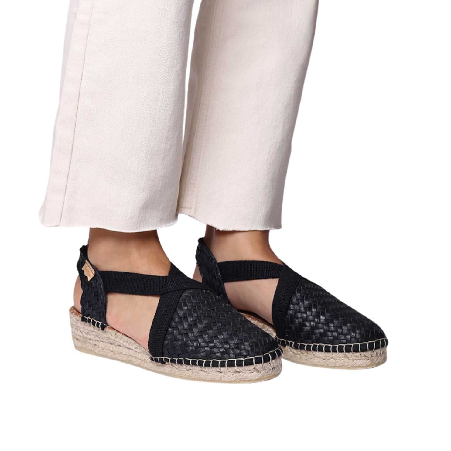Women's Braided Leather Closed-Toe Wedge Espadrilles - Siracusa Style for Casual Outings & Summer Weddings