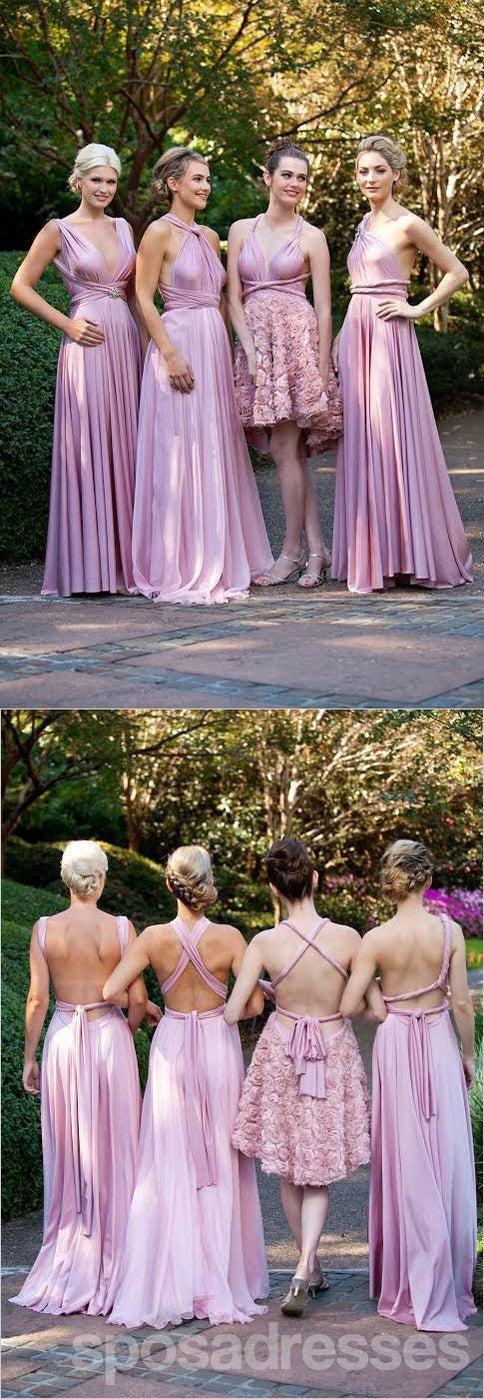 Elegant Convertible Jersey Floor-Length Pleated Bridesmaid Dress - WG41 | Perfect for Weddings, Proms, and Formal Events