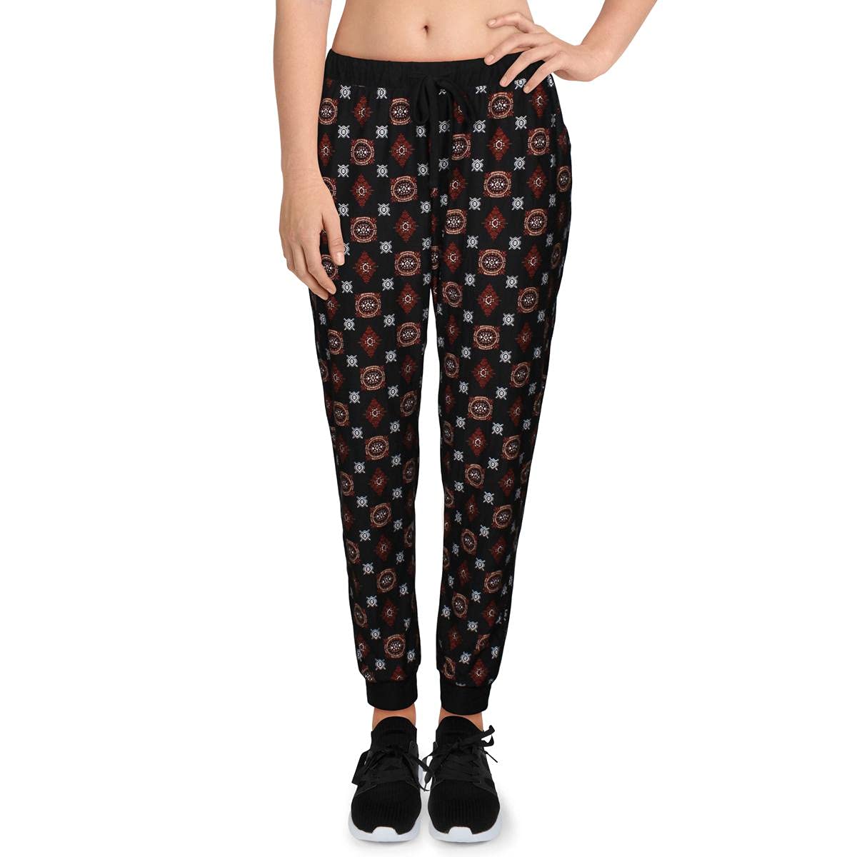 Women's Hippie Rose Floral Cozy Jogger Pants - Soft Lounge Pants for Yoga, Travel & Casual Wear | Juniors Comfortable Fleece Sweatpants