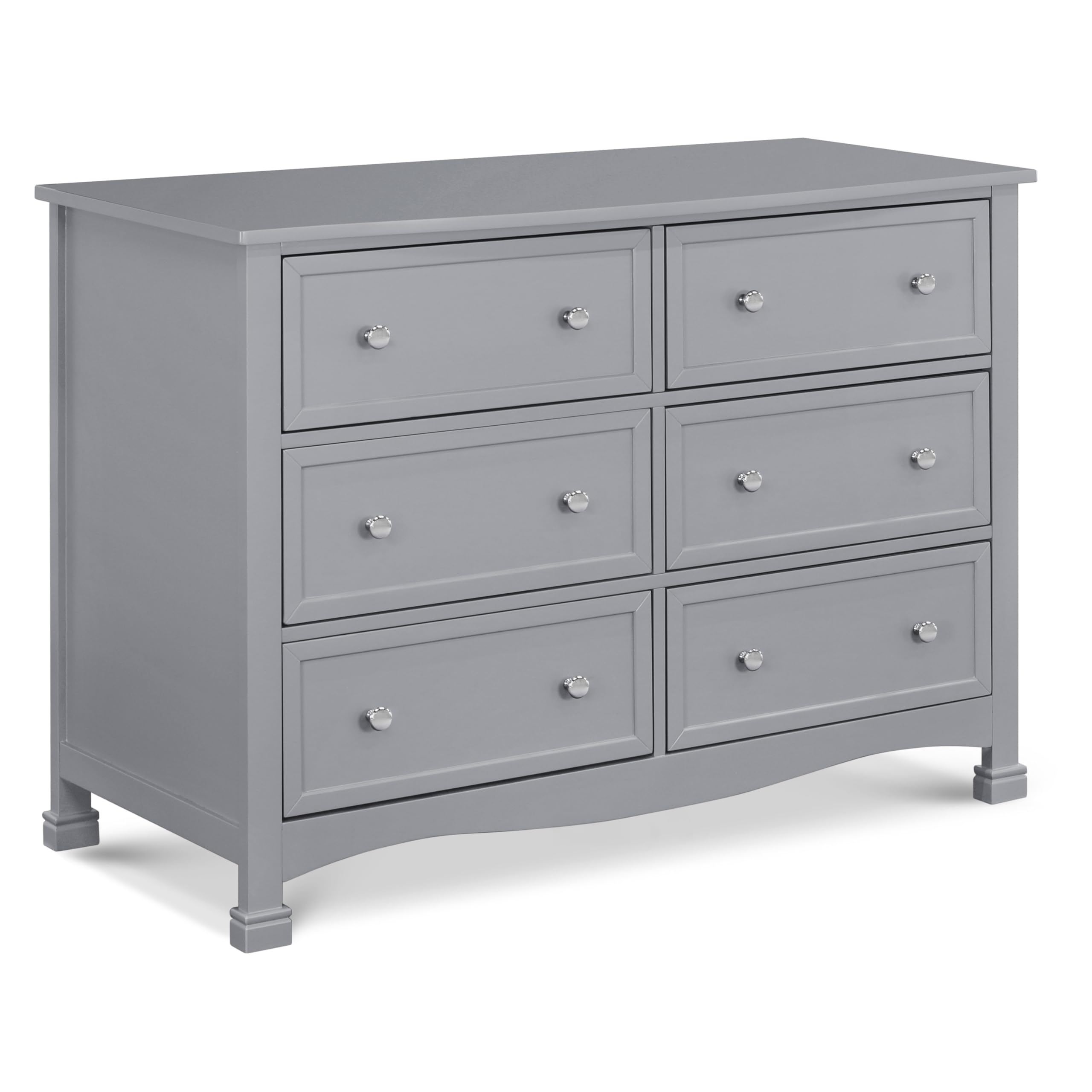 DaVinci Kalani 6-Drawer Baby Dresser - Solid Wood Nursery Dresser for Kids Room, Boys & Girls - Multi-Purpose Storage Chest for Bedroom, Living Room & Hallway - Easy Assembly - Grey - Perfect for Organizing Baby Clothes, Toys & Nursery Essentials