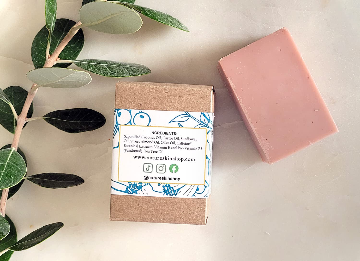Organic Caffeine & Tea Tree Shampoo Bar for Hair Growth - Natural Hair Loss Treatment for Men & Women - Perfect for Thinning Hair, Scalp Stimulation & Daily Hair Care Routine