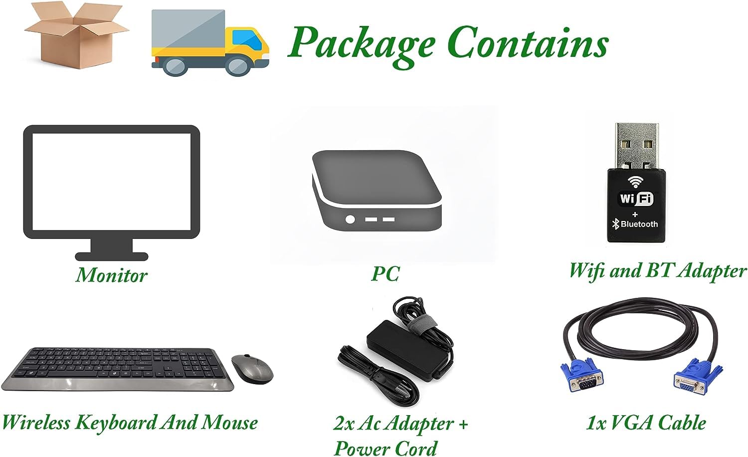 Lenovo All-in-One Tiny Desktop PC - Intel Pentium J3710, 8GB RAM, 128GB SSD, 19