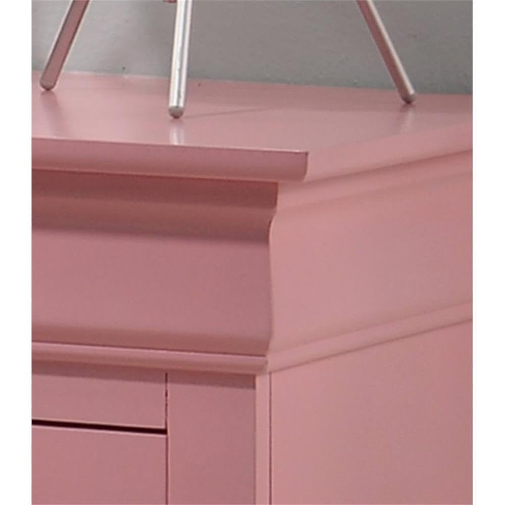 Pink Louis Phillipe 2-Drawer Nightstand - Elegant Bedside Table for Bedroom Decor | Glory Furniture for Home & Office Use