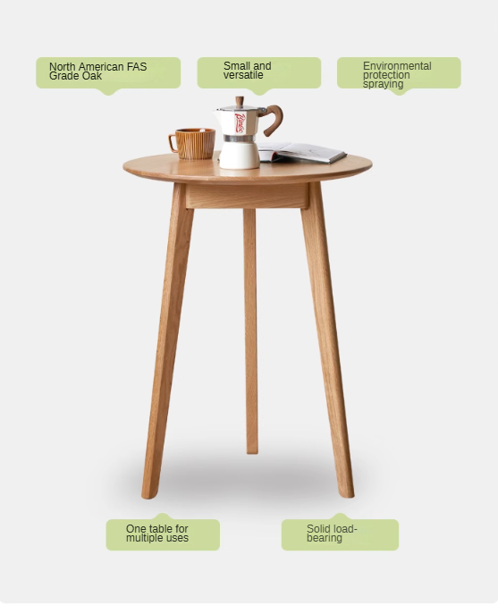 Solid Oak Wood Side Table - Rustic End Table for Living Room, Bedroom, or Patio - Perfect for Coffee, Books, and Decor